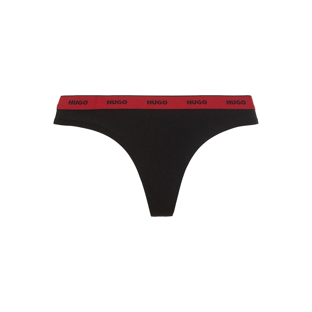 HUGO T-String »TRIPLET THONG STRIPE«, (Packung, 3 St., 3), mit Logoschriftzug auf dem Bund