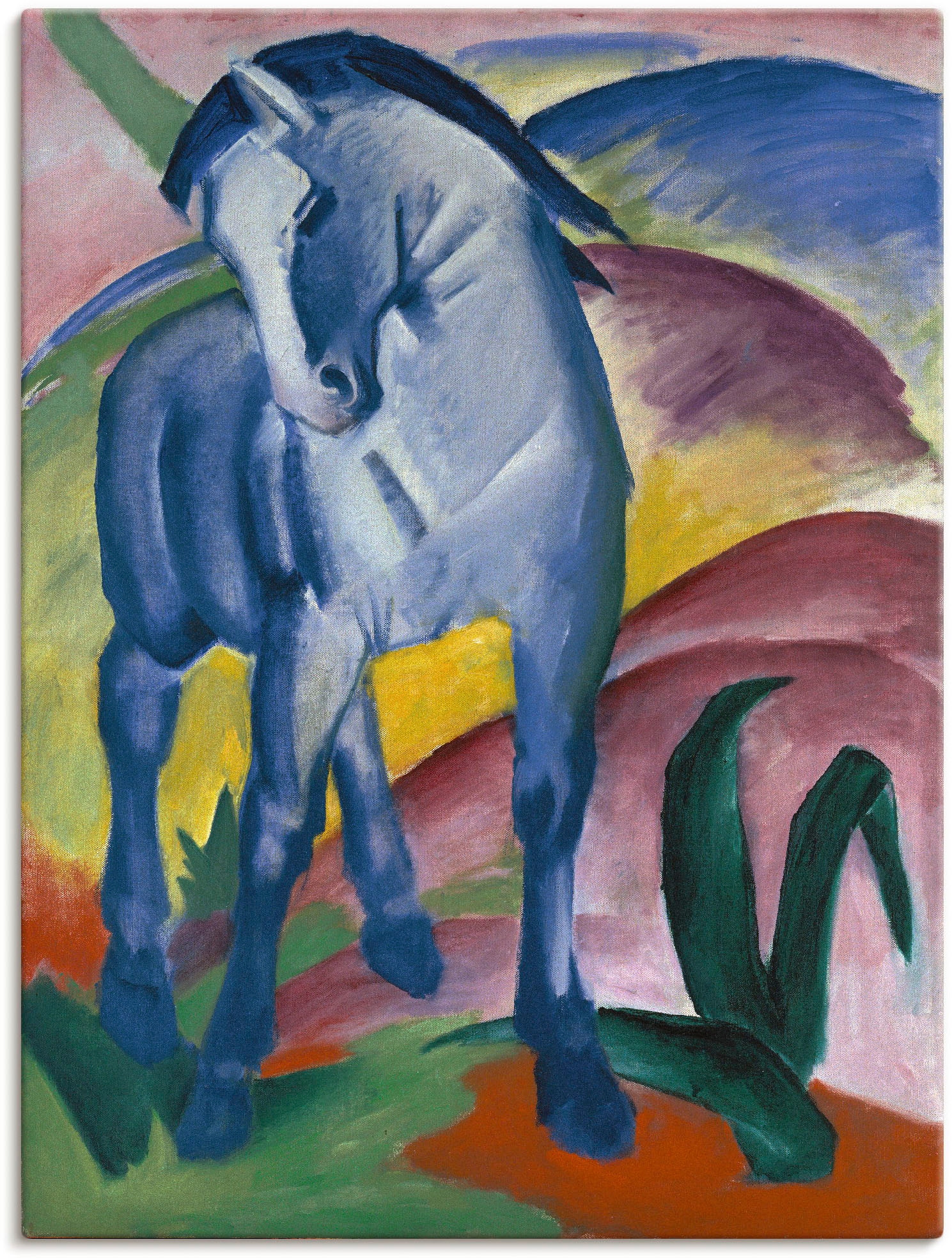 Artland 1100000002199 "Blaues Pferd I. 1911." Haustiere 1 Stk. tlg. als Leinwandbild, Poster in verschied. Größen