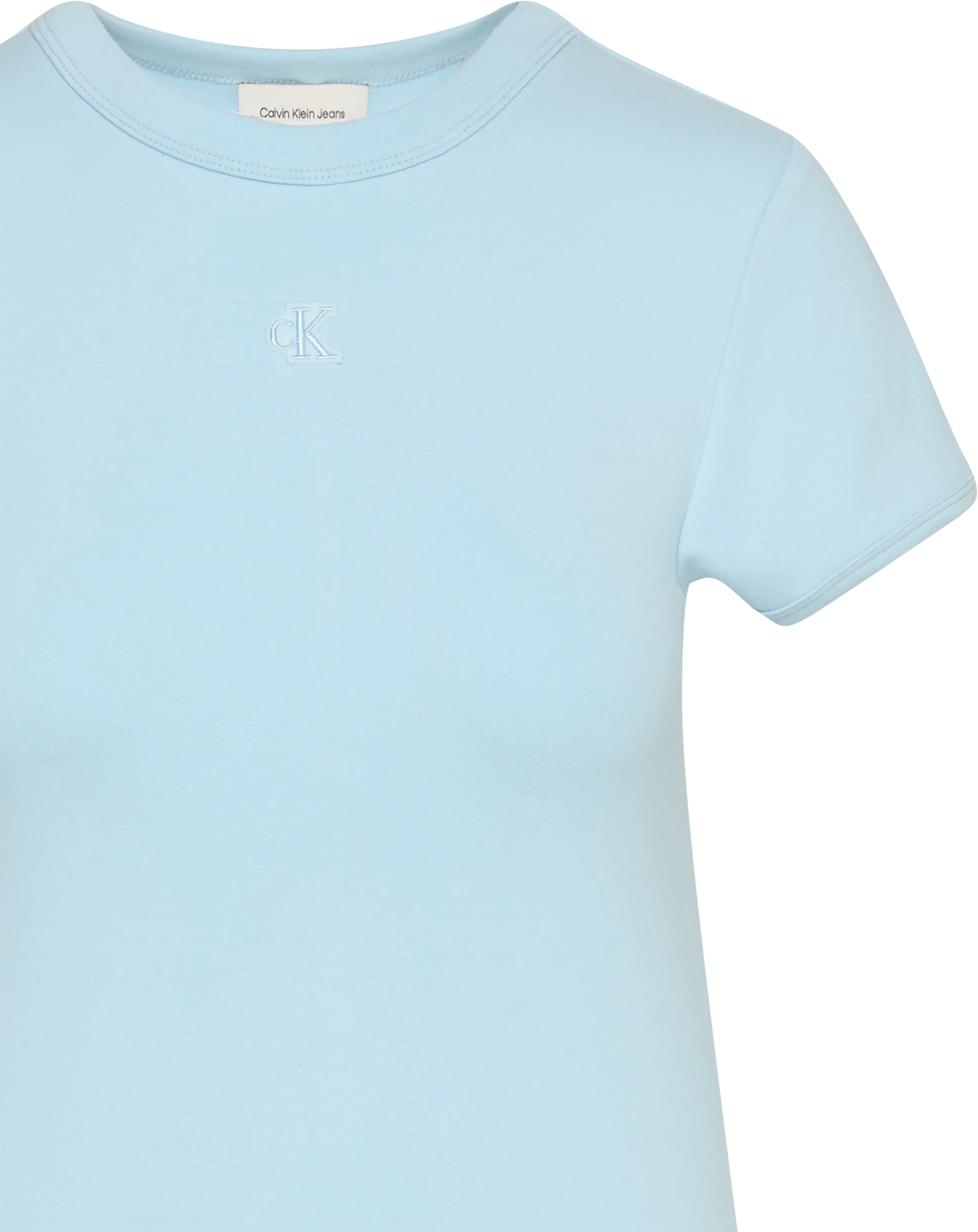 Calvin Klein Jeans Jerseykleid »SS CTN CNTR 1X1 RB S« Ohne Taschen Mit Rundhalsausschnitt