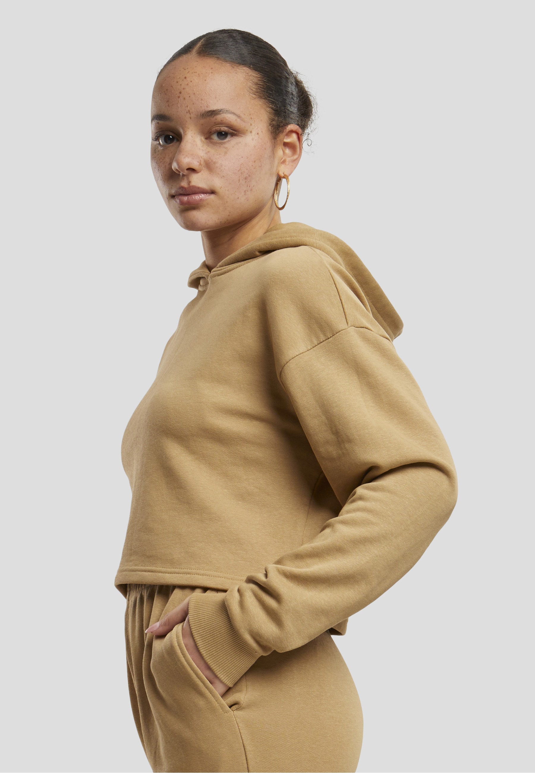 URBAN CLASSICS Kapuzenpullover »Urban Classics Damen Ladies Oversized Cropped Light Terry Hoodie« 1
