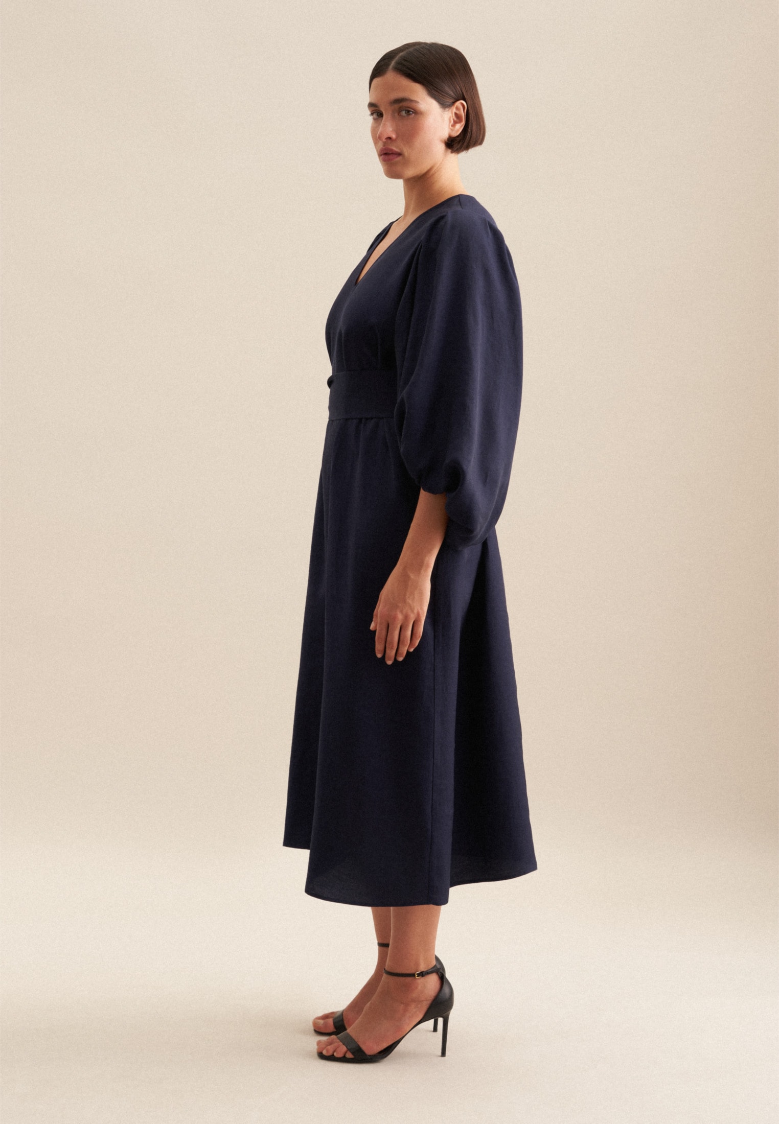 seidensticker Sommerkleid »Schwarze Rose«, 3/4-Arm V-Neck Uni