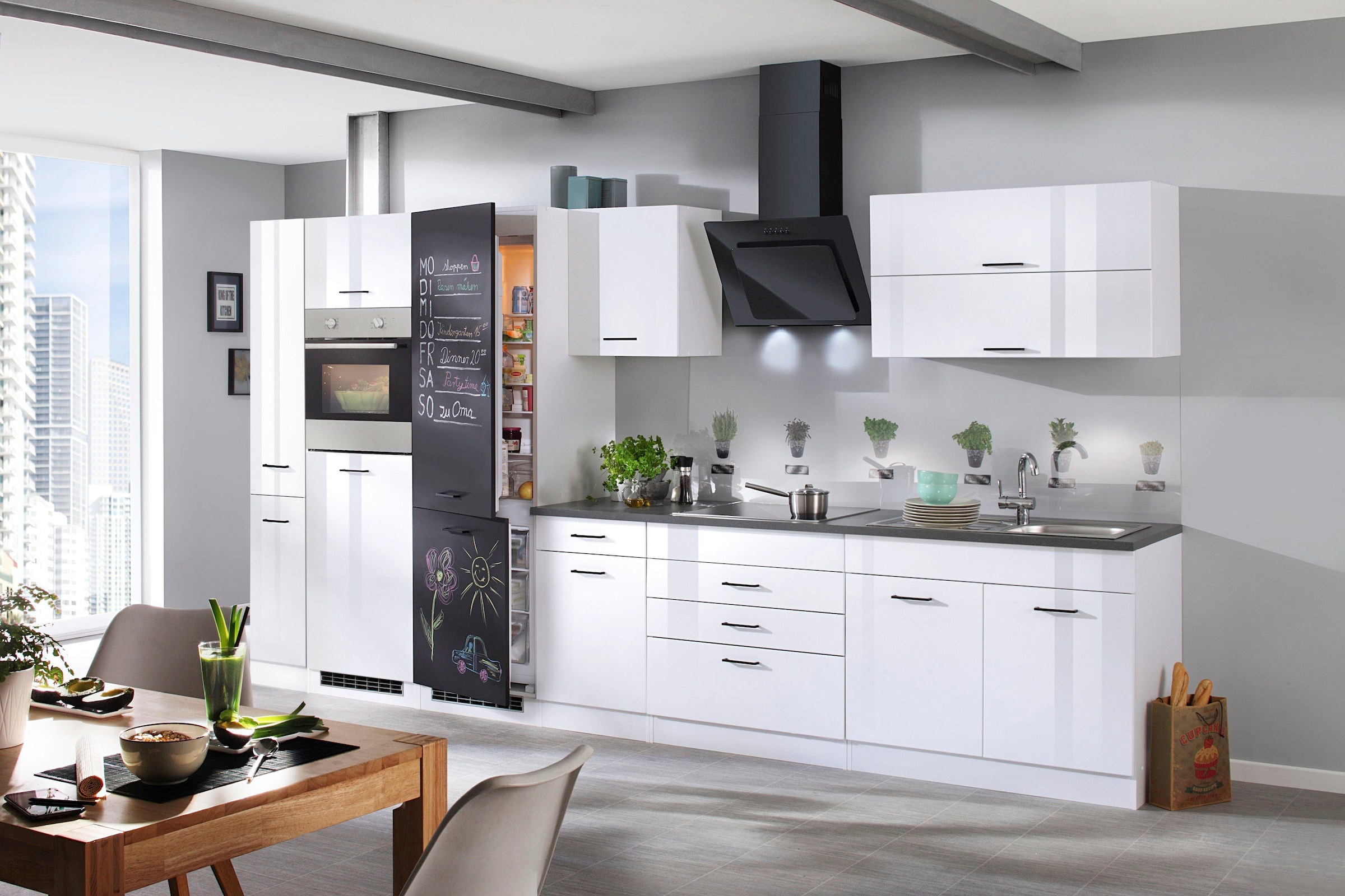 KOCHSTATION Küchenzeile »KS-Trier« mit E-Geräten, Breite 380 cm