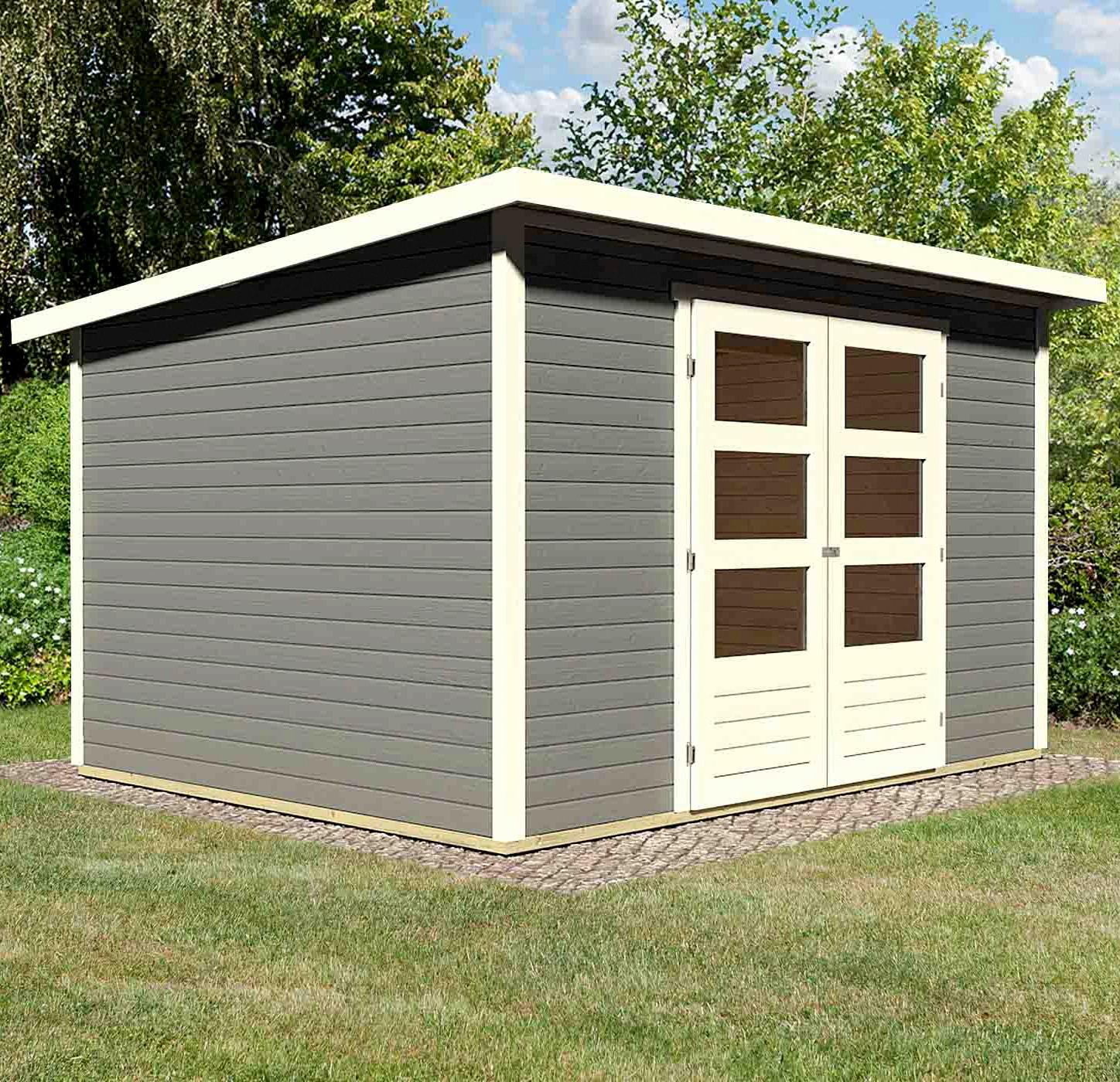 Karibu Gartenhaus "Stockach 5" naturbelassen oder terragrau günstig online kaufen