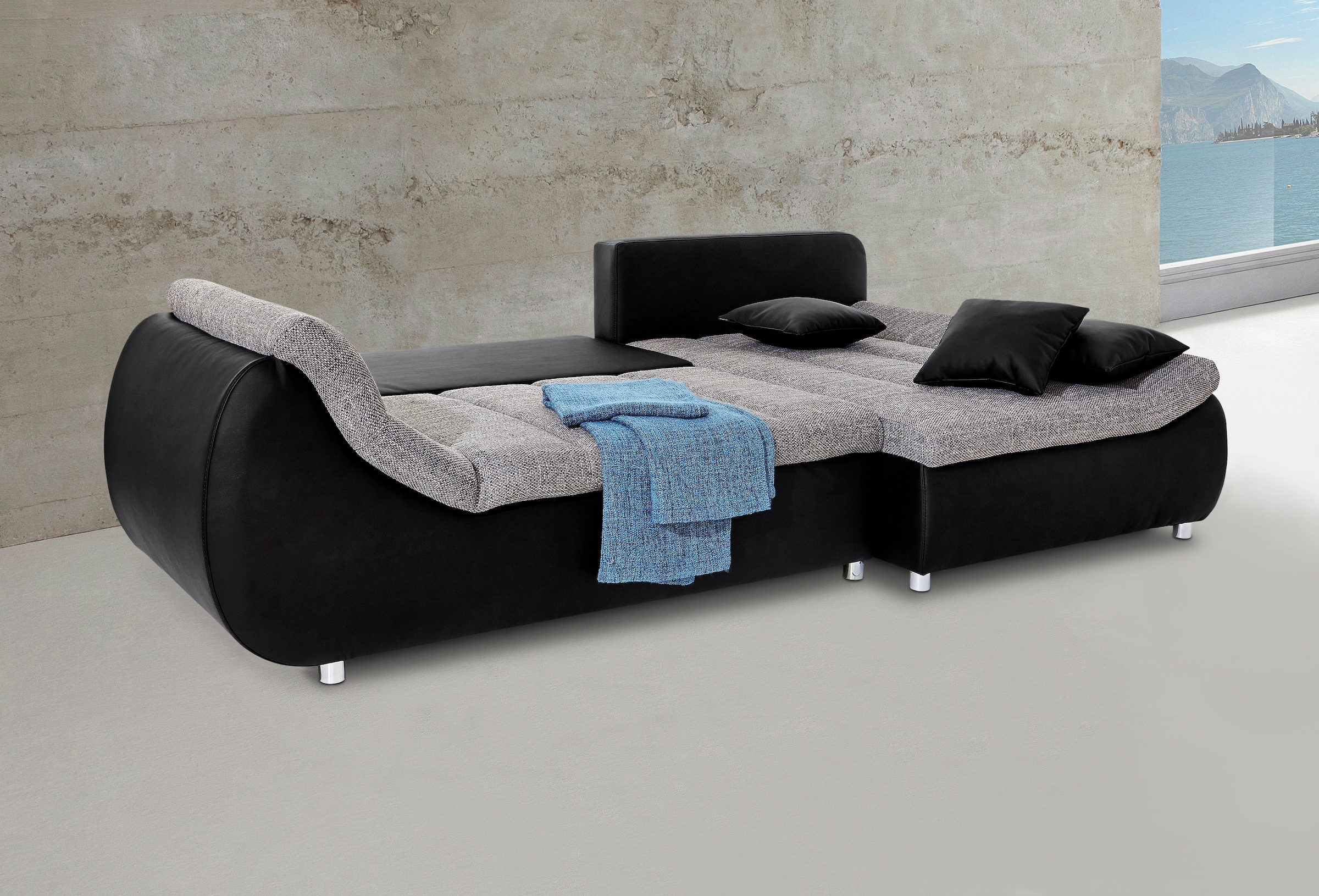 INOSIGN Ecksofa "Imola elegant und bequem, aktuelle Steppung im Sitz, L-For günstig online kaufen
