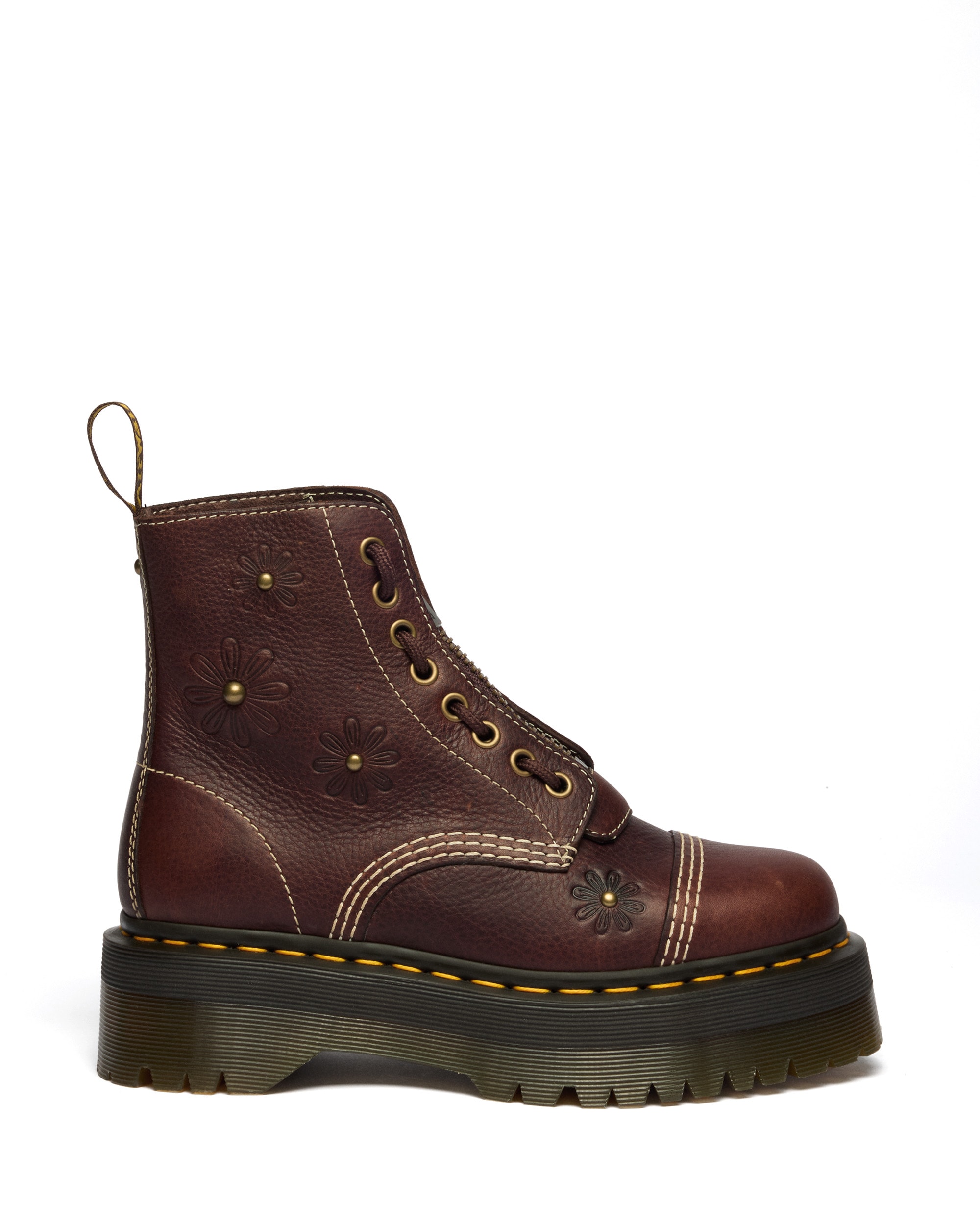 DR. MARTENS Plateaustiefelette »Sinclair Flower«  Plaeau, Stiefelette, Front Zip Boots mit Flower Prägung und Nieten