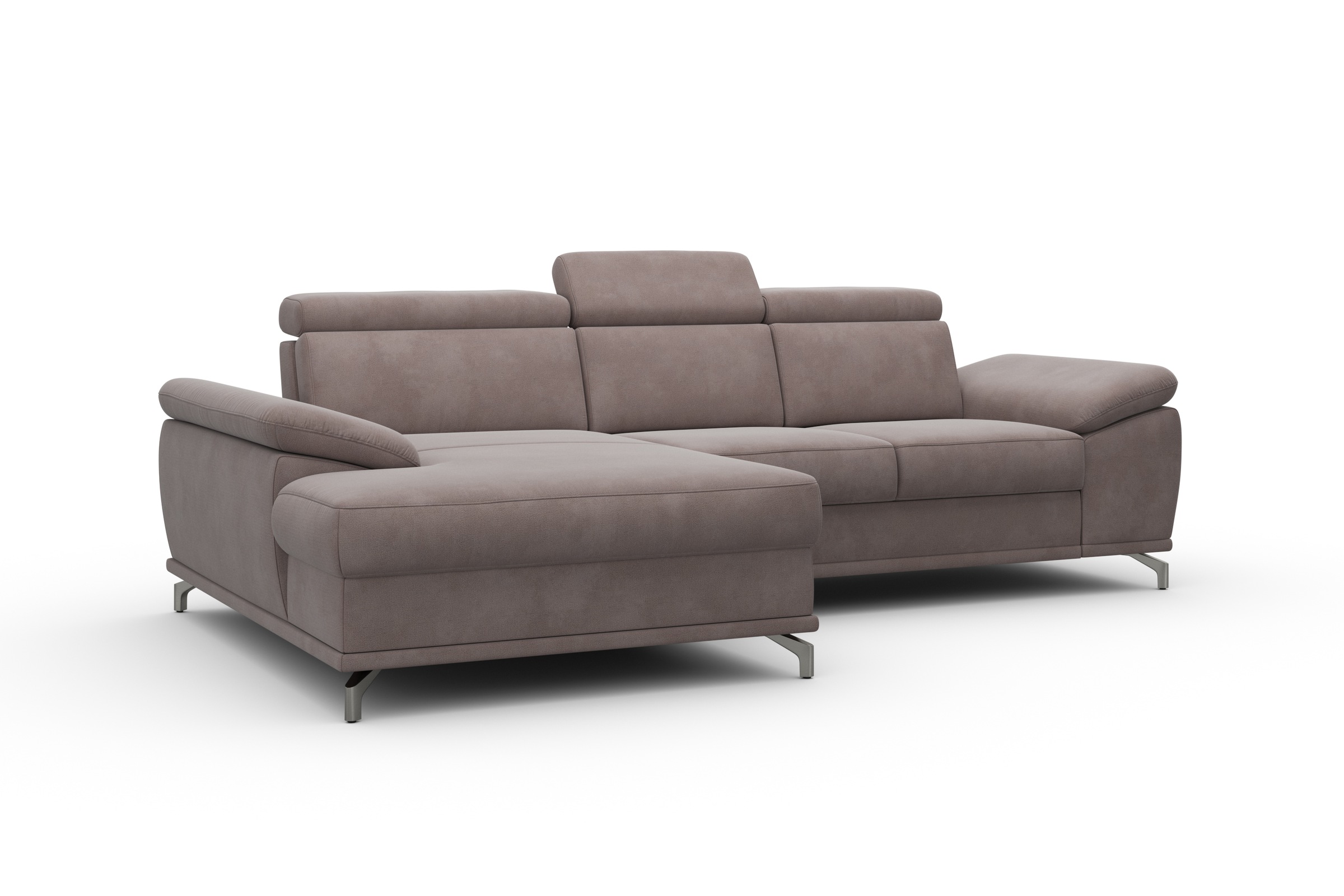 sit&more Ecksofa »Cabrio L-Form, mit Sitztiefenverstellung, Arm- und Kopfteilverstellung«, 2 Nierenkissen, Federkern, optional Bettfunktion und Stauraum