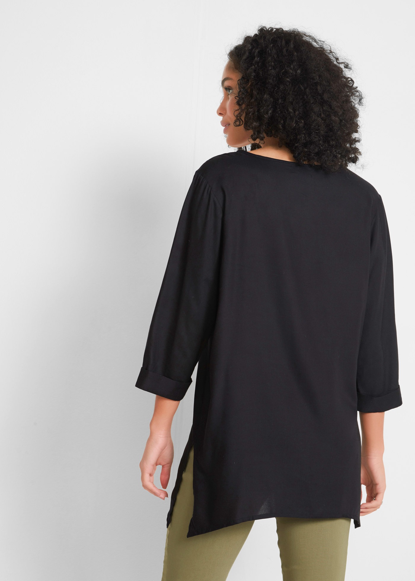bonprix Shirtbluse "Blusenshirt aus reiner Viskose" Oversize-Passform, mit günstig online kaufen