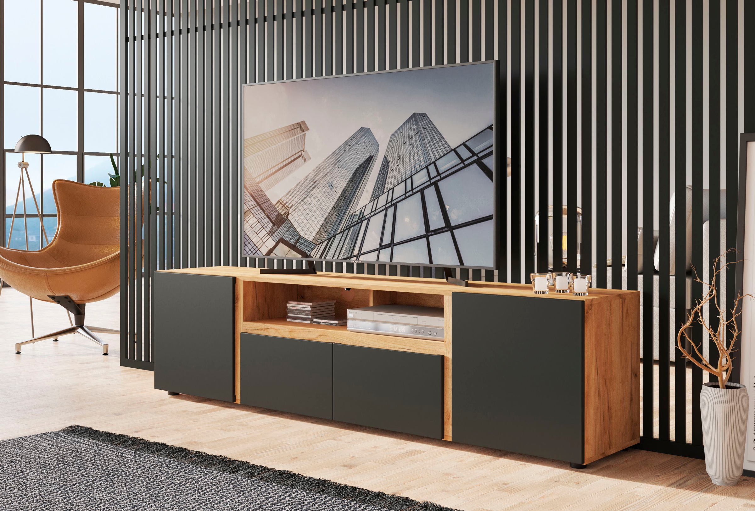 Home affaire Lowboard "Morongo" Breite ca. 201 cm günstig online kaufen