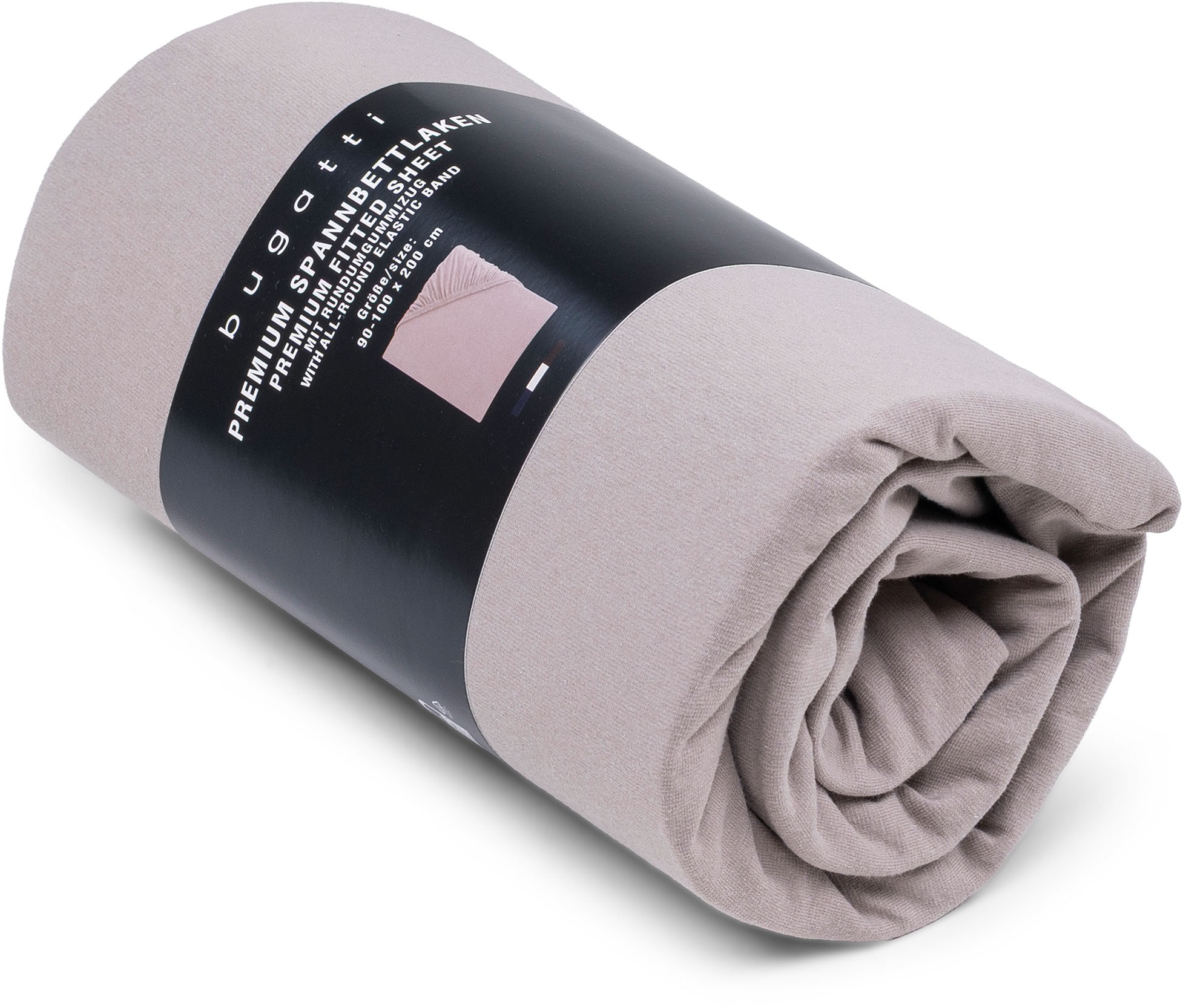 bugatti Spannbettlaken "PREMIUM, Baumwolle mit Elasthan, 180 g/m²" blickdicht und dehnbar