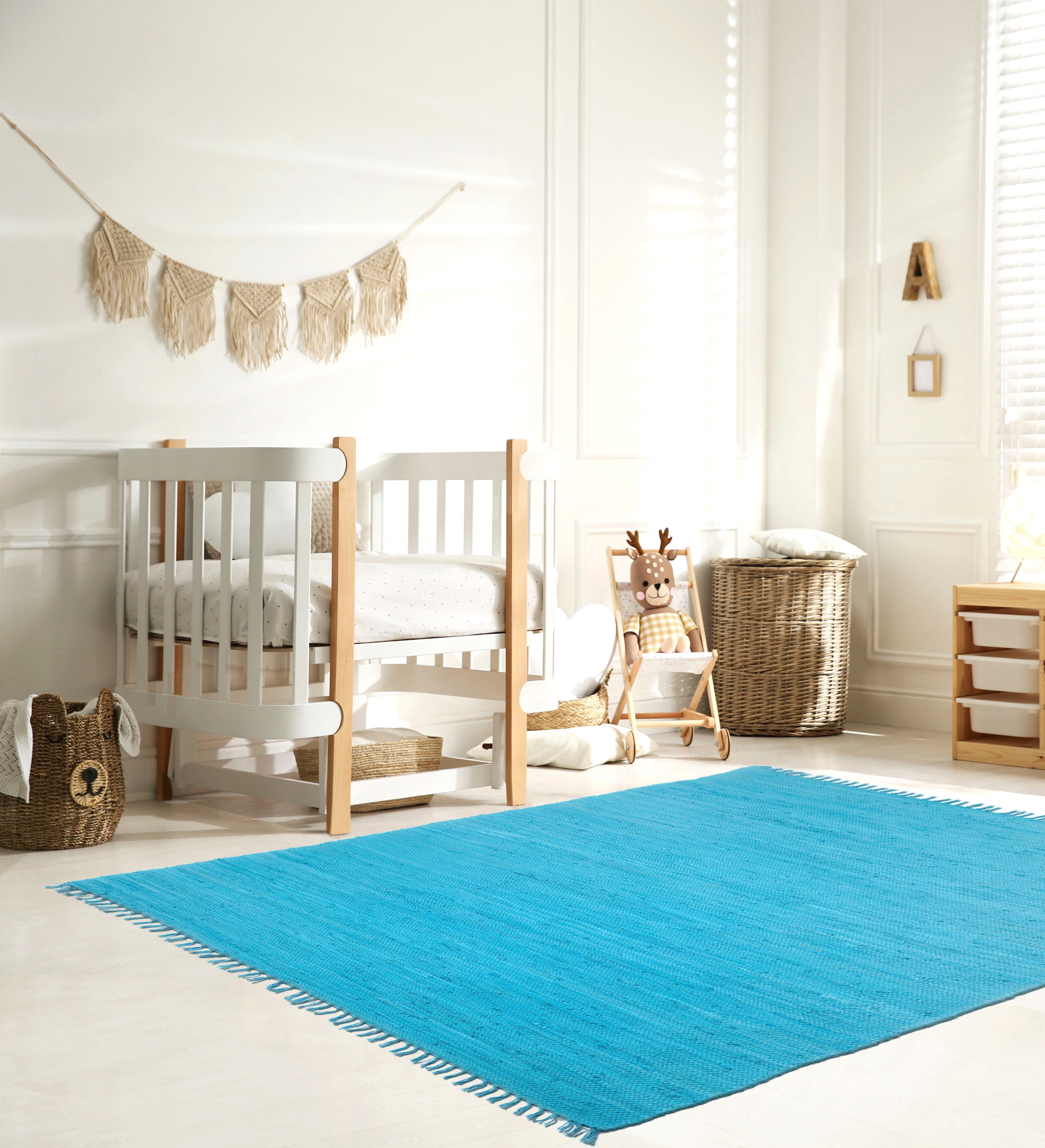 OTTO home Kinderteppich "Insa Fleckerl" rechteckig 5 mm Höhe Uni Farben, pa günstig online kaufen