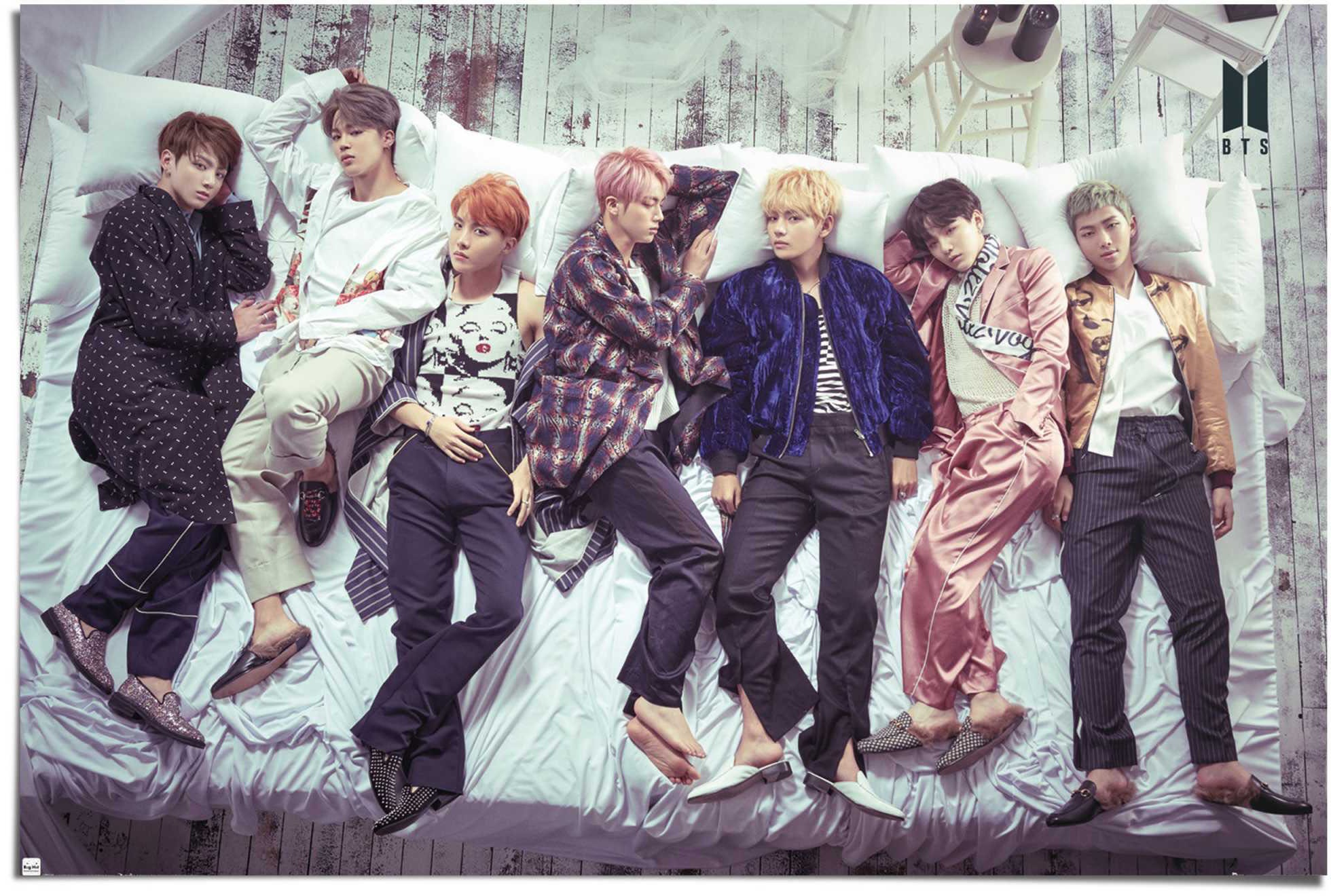 Reinders Poster "Poster BTS Bett - Band - Bangtan Boys", Orchester & Bands, günstig online kaufen