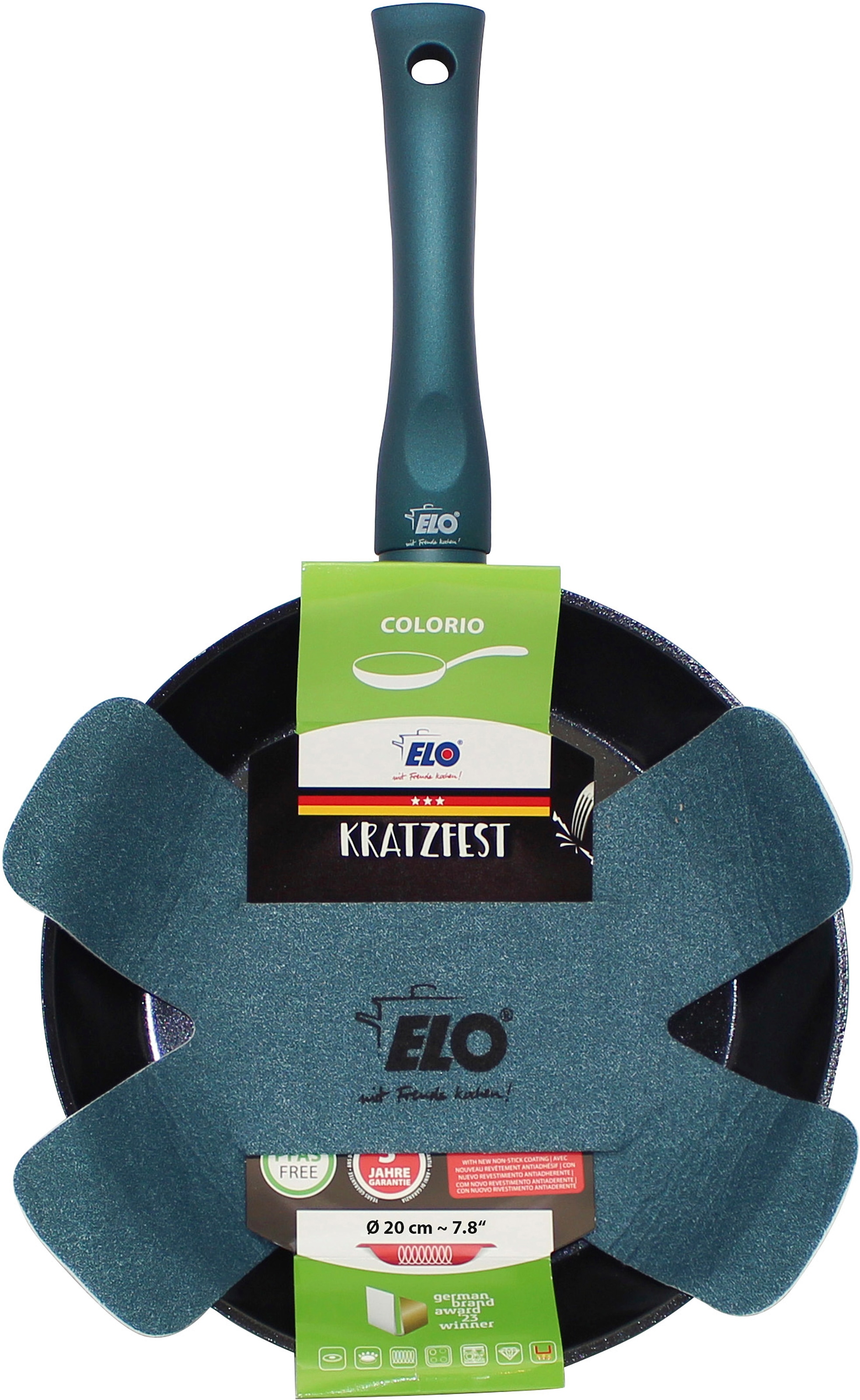 Elo Basic Bratpfanne »Colorio mit farbigem Protektor« Aluminium 1 tlg. türkis mit passendem Pfannenschoner