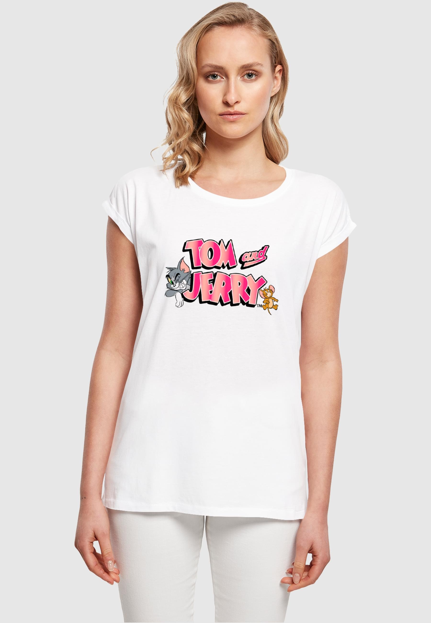 ABSOLUTE CULT T-Shirt »ABSOLUTE CULT Damen Ladies Tom and Jerry - Gradient Logo T-Shirt«, (1 tlg.)
