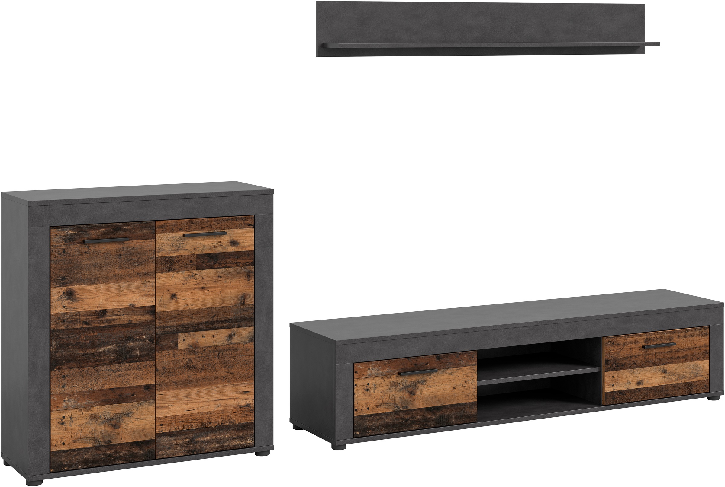 INOSIGN Wohnwand "Aosta, Breite 255cm, bestehend aus Highboard, Lowboard, W günstig online kaufen