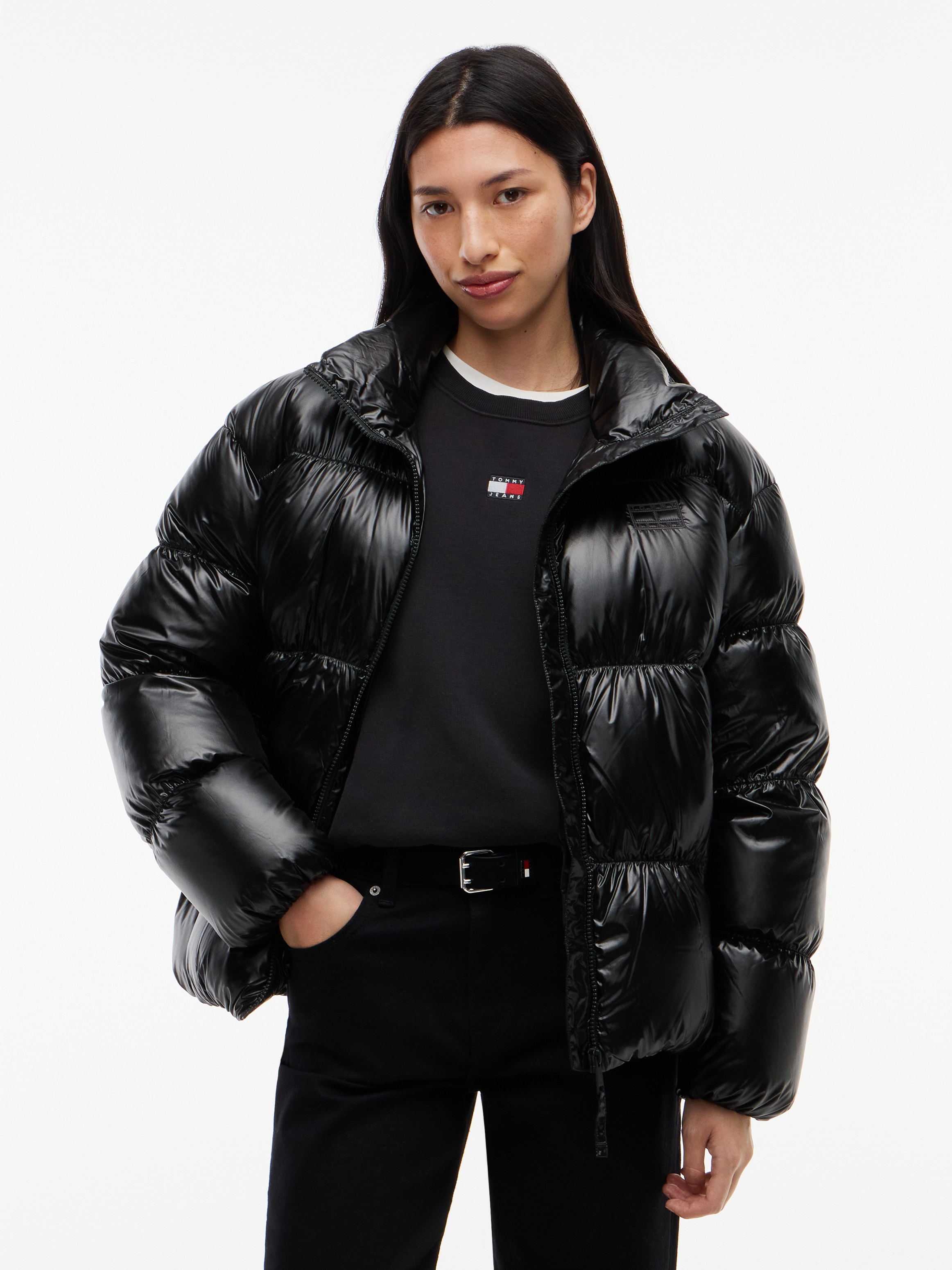 Tommy Jeans "TJW HIGH NECK SHINY PUFFER DOWN" Kunstfaser