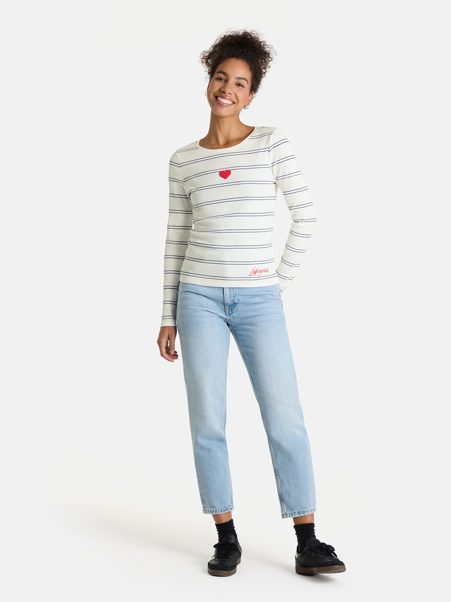 Lieblingsstück Langarmshirt »SinaL« mit Herzmotiv und Streifen