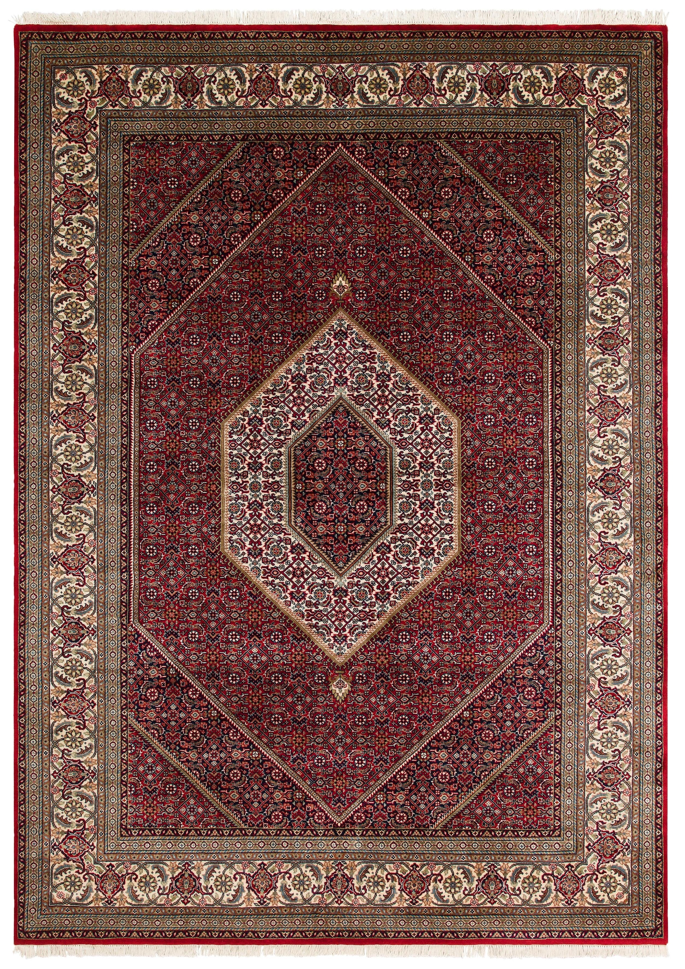my home Orientteppich »Chandra«, rechteckig, 12 mm Höhe, handgeknüpft, 80% Schurwolle, 20% Seide, mit Fransen