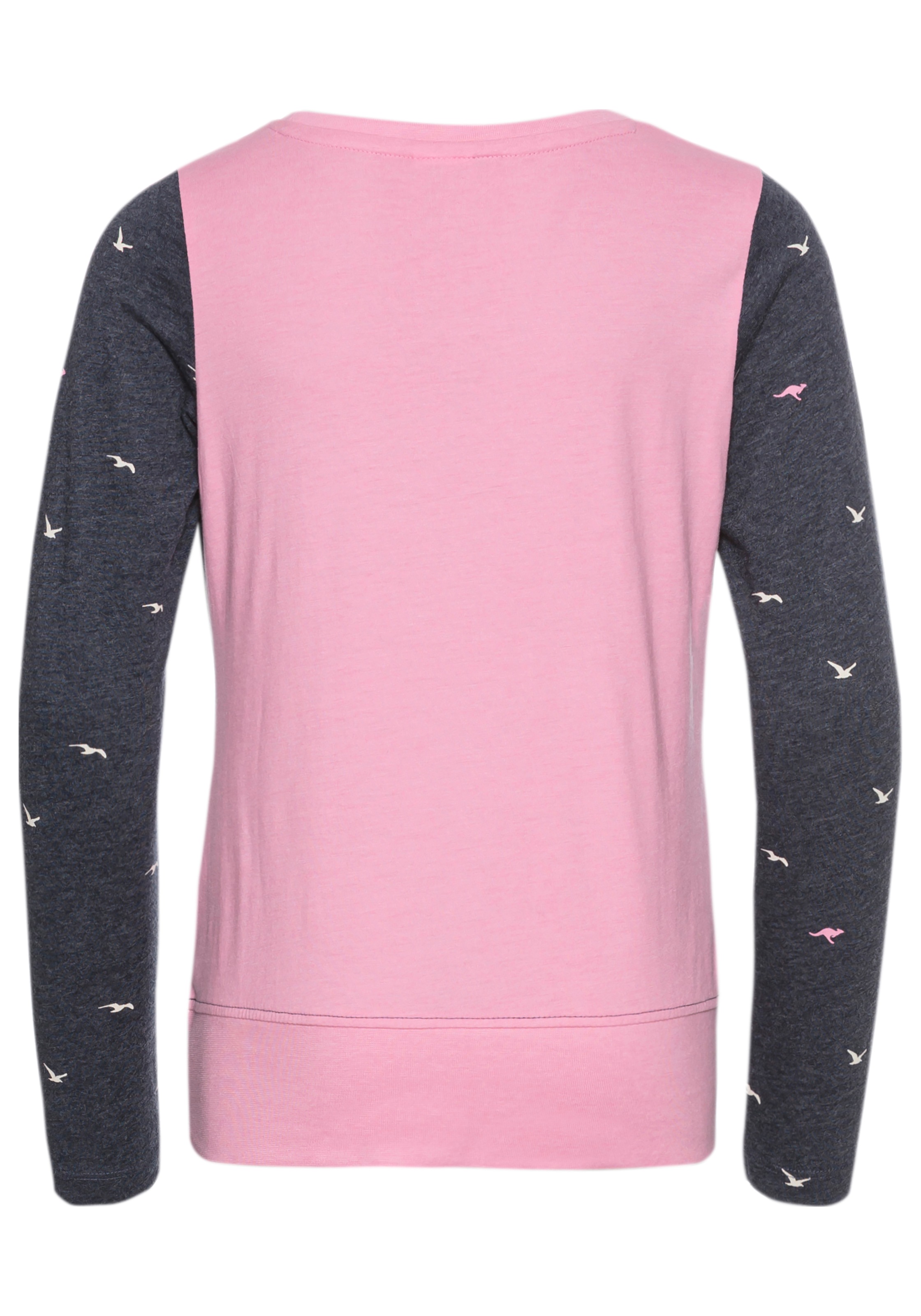 KangaROOS Langarmshirt »Kangaroos-Allover Muster«, mit Logo-Stickerei
