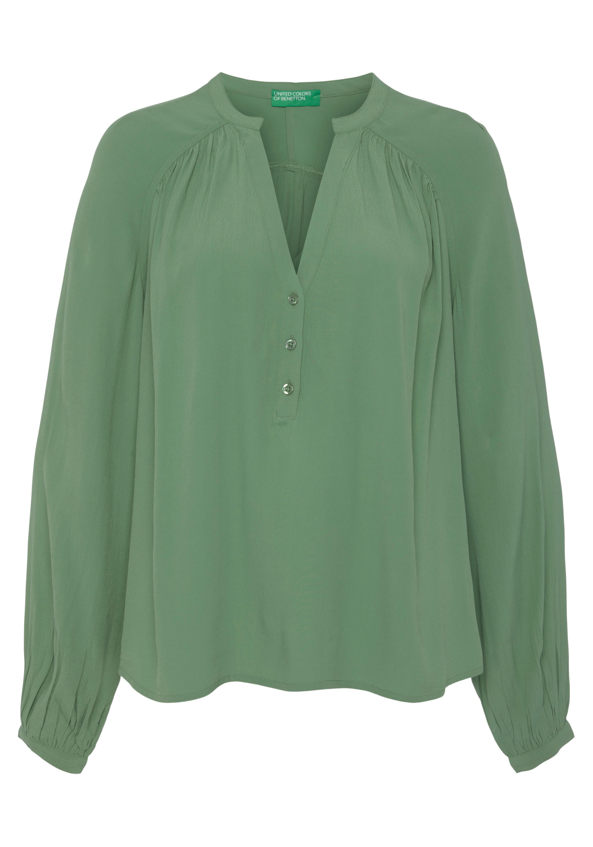 United Colors of Benetton Schlupfbluse, mit femininem Stehkragen und V-Neck kaufen