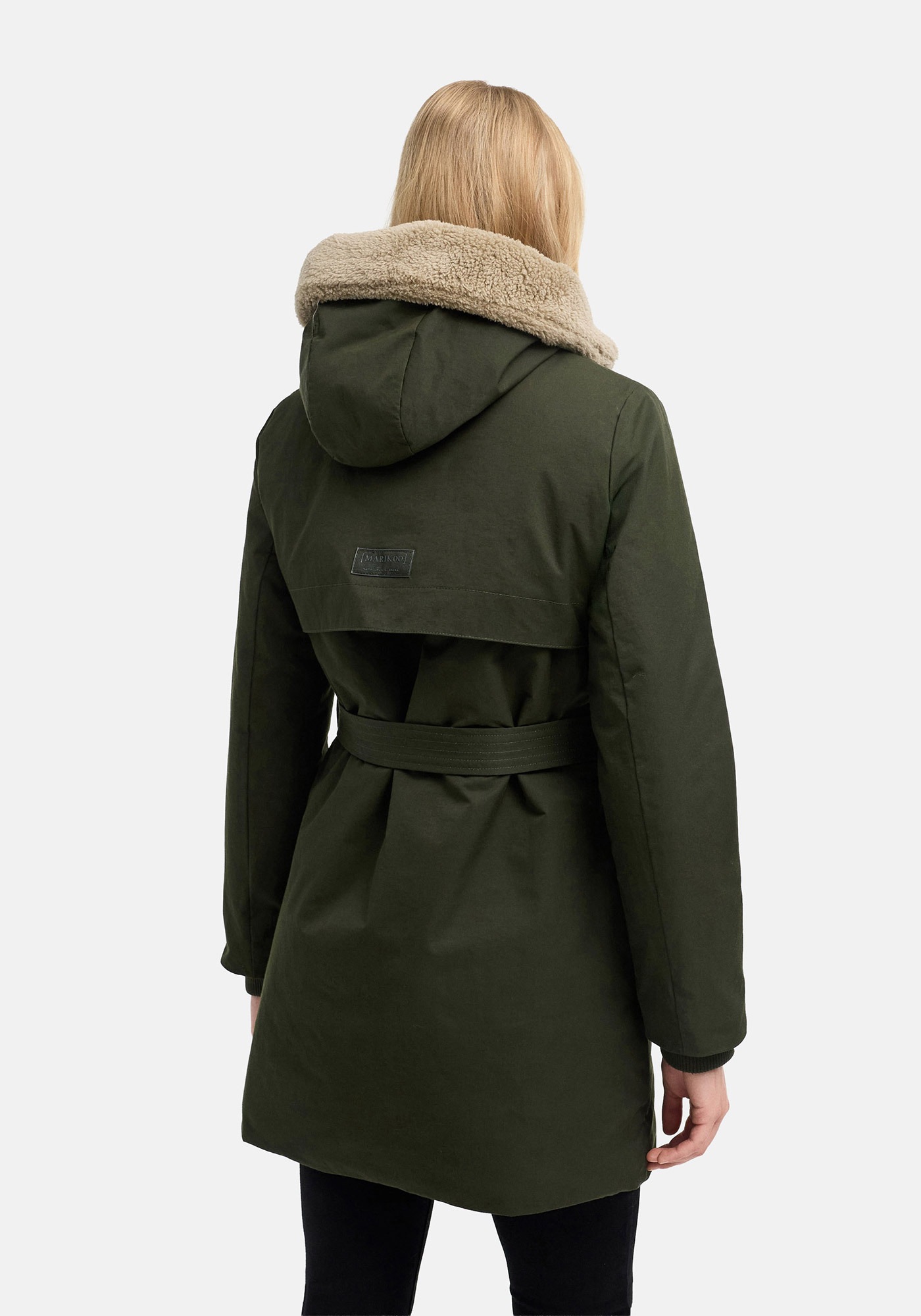Marikoo »Calistaa« mit Kapuze Warmer Damen Wintermantel mit Taillengürtel und hohem Kragen
