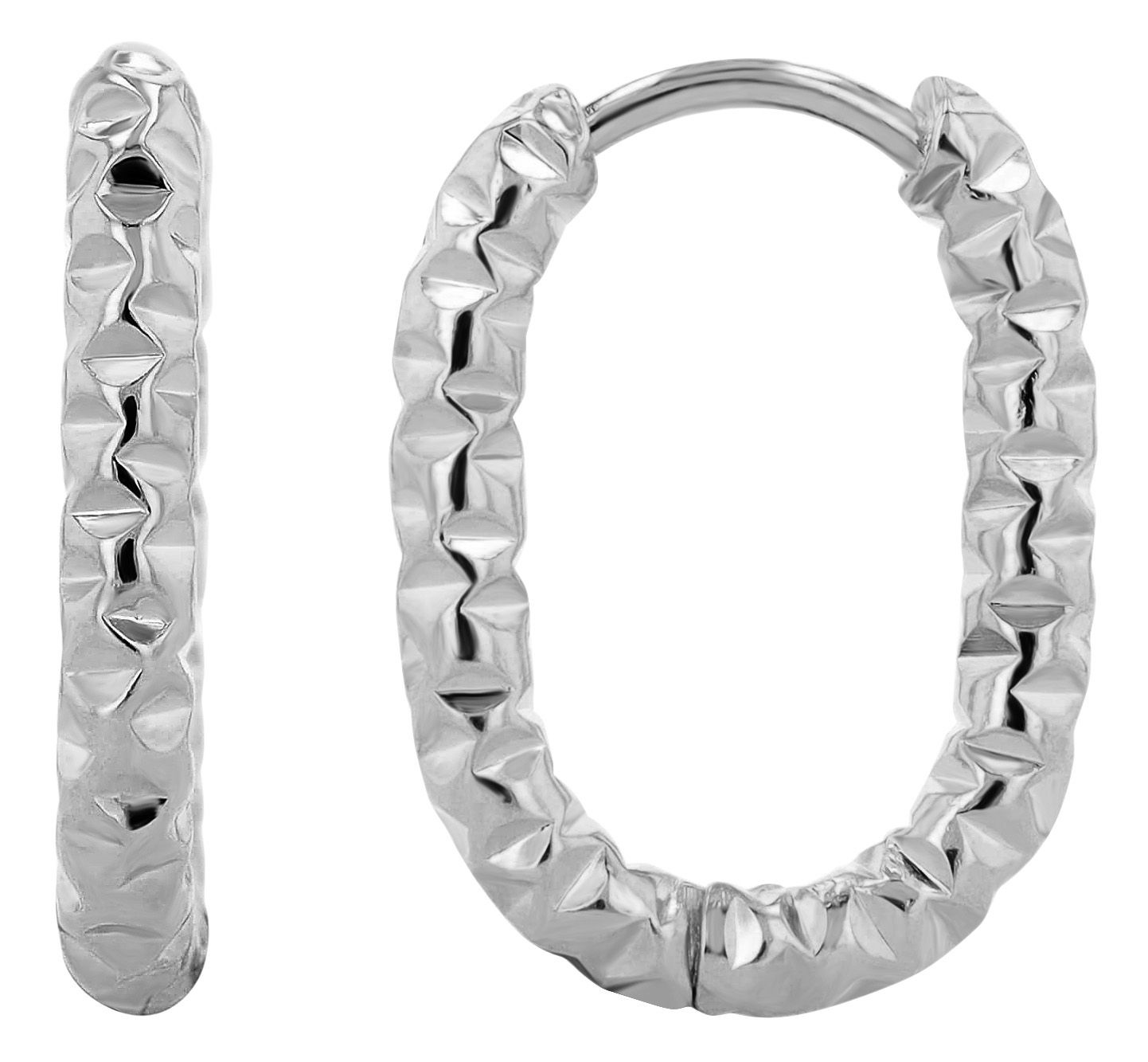 Paar Creolen ADELIA´S "Damen Ohrringe – Creole aus Edelstahl", Damen, Gr. Damen, Edelstahl, silber, Ohrringe, Ideal als Geschenk – dezent und elegant 2
