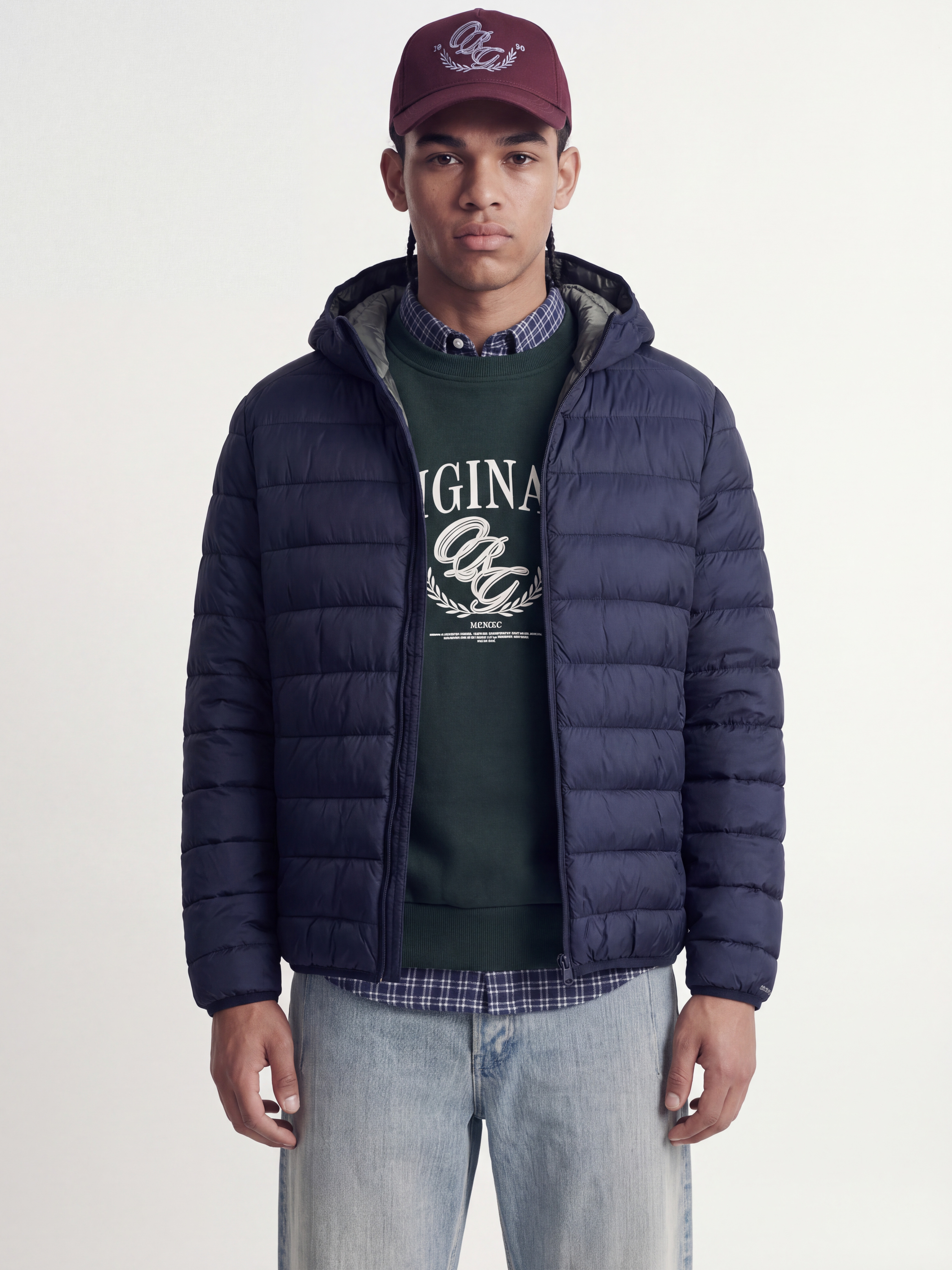 Jack & Jones Steppjacke "JJEBERG LIGHT DOWN PUFFER HOOD NOOS" mit Kapuze Kunstfaser, normal geschnitten
