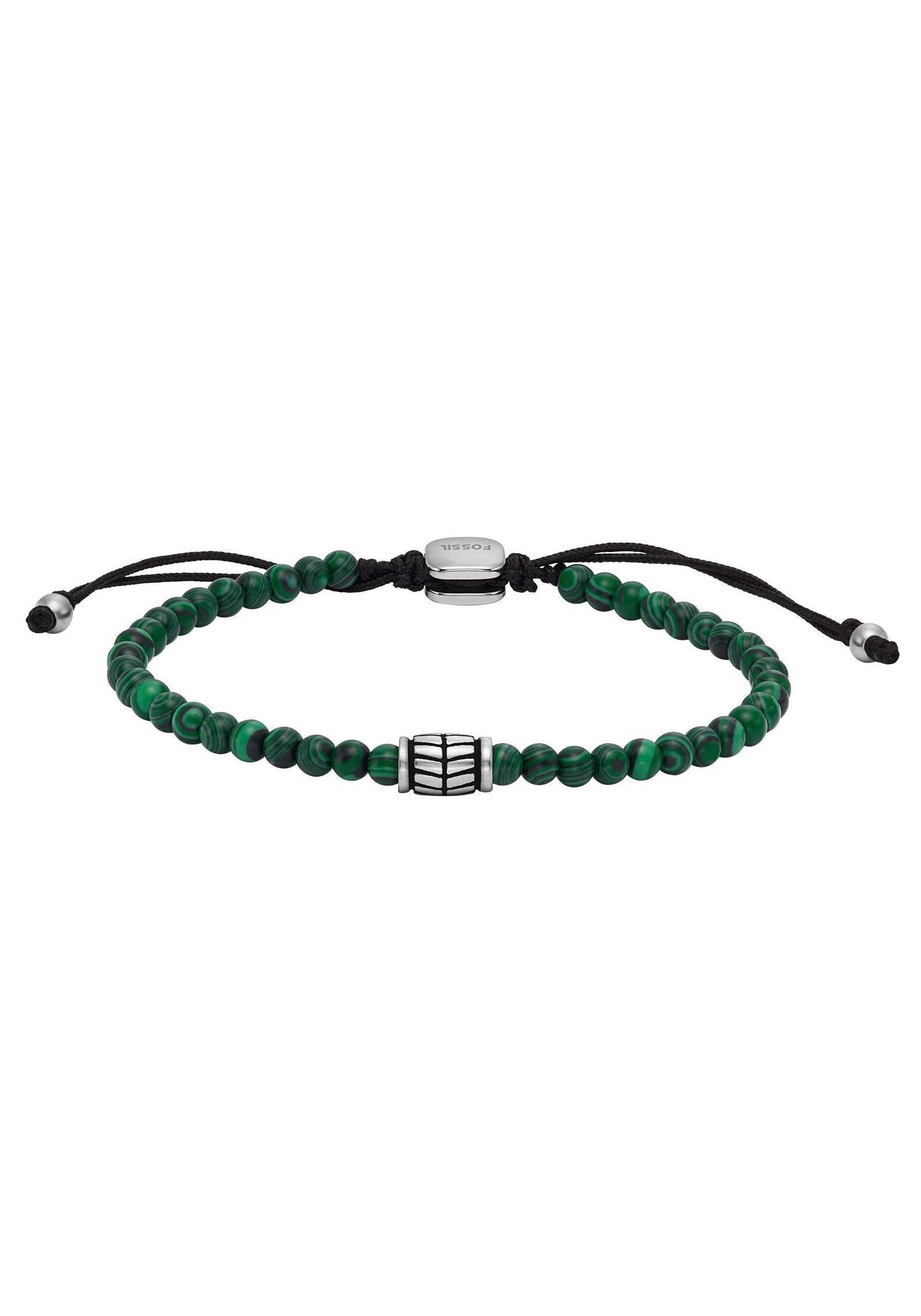 Armband FOSSIL "Schmuck Geschenk Edelstahl Armschmuck JEWELRY", grün (edelstahlfarben, schwarz, grün, grün), Armbänder, Damen, 24cm, Edelstahl, Armband, mit Hämatit, Tigerauge, Sodalith oder Malachit 2