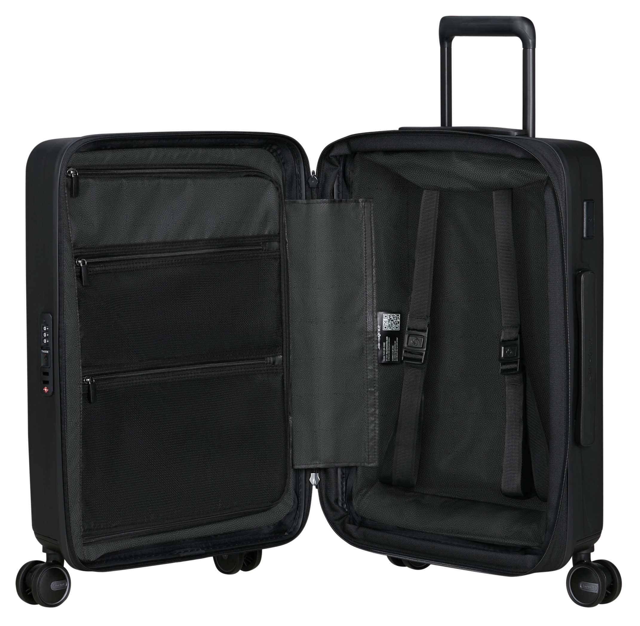 Samsonite Plastikinis lagaminas ant ratukų »RESTACKD verschiedene dydžiai ir Farben« (mit Packtaschen) 4 ratukai Reisekoffer su TSA Pilis Apimties išplėtimas Packtaschen
