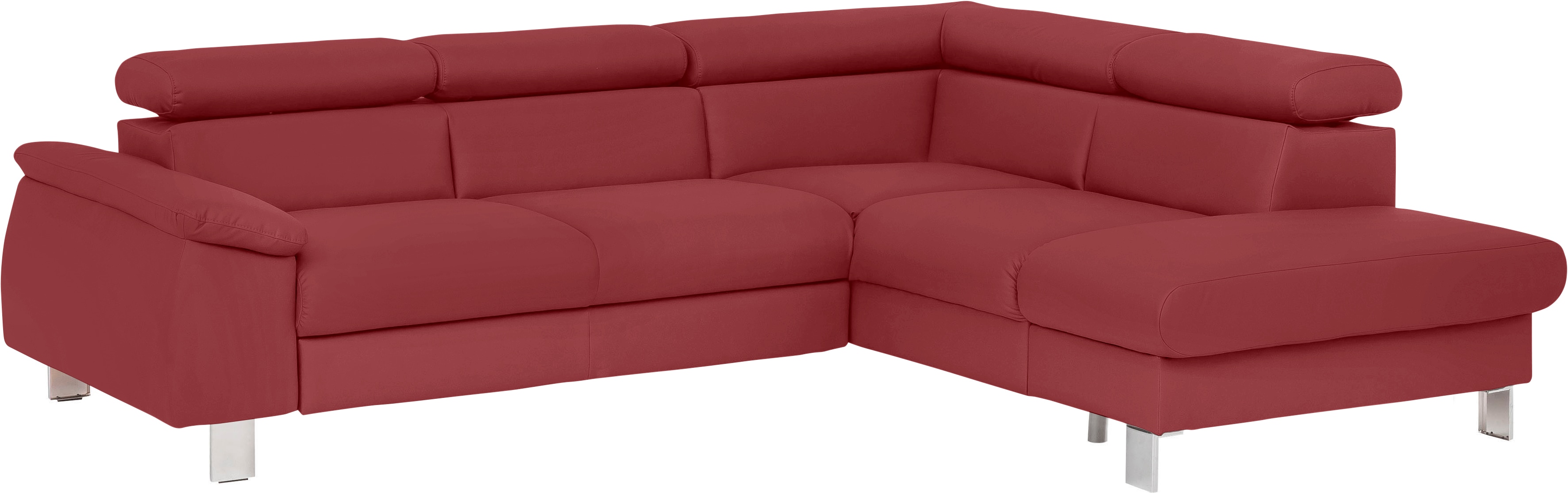 COTTA Ecksofa "Komaris L-Form, B: 249 cm" mit Kopfteilverstellung, optional Schlaffunktion, Bettkasten & Licht