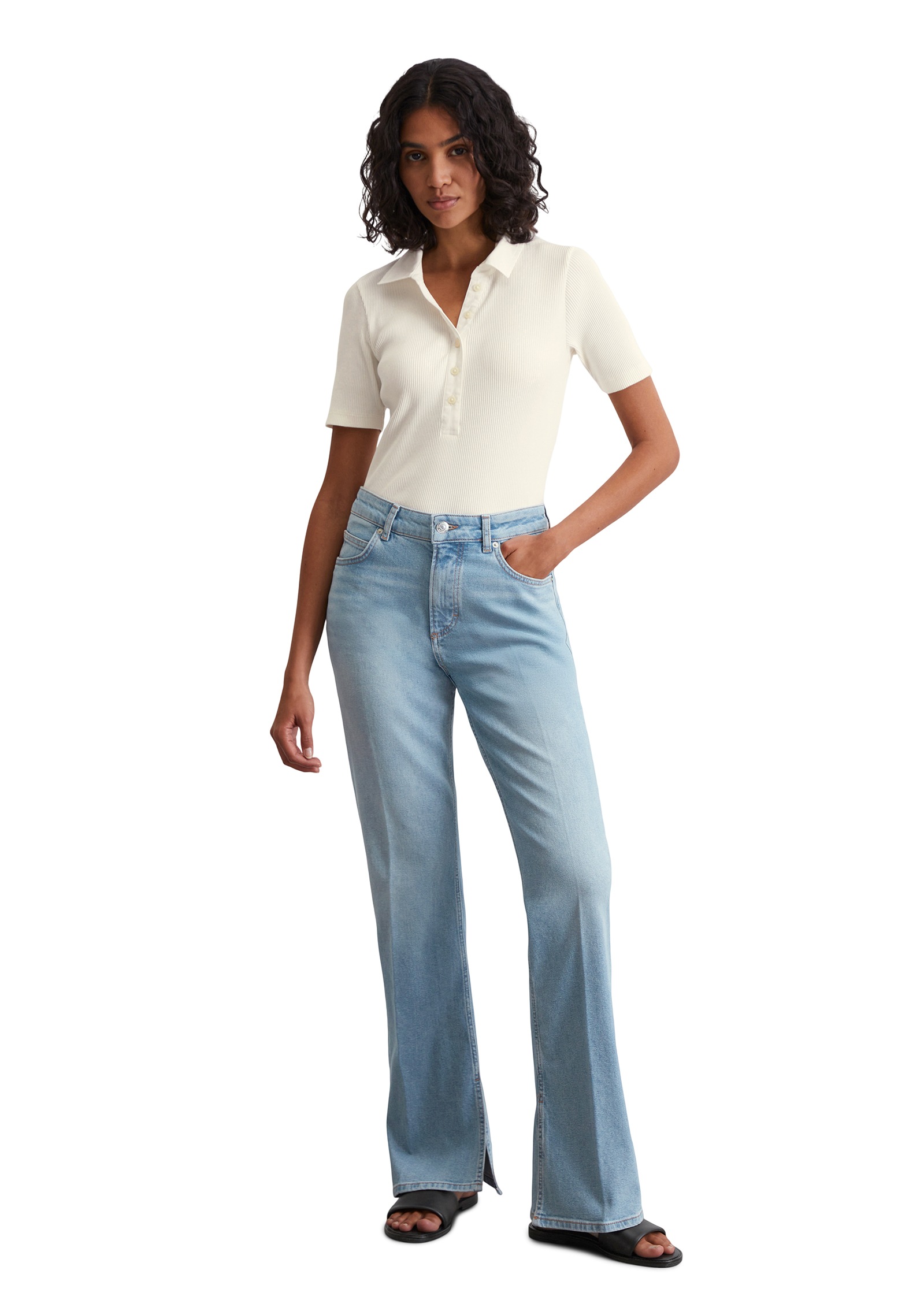 Marc OPolo Bootcut-Jeans "Kiruna", Schlitze an der Beininnenseite, hohe Lei günstig online kaufen