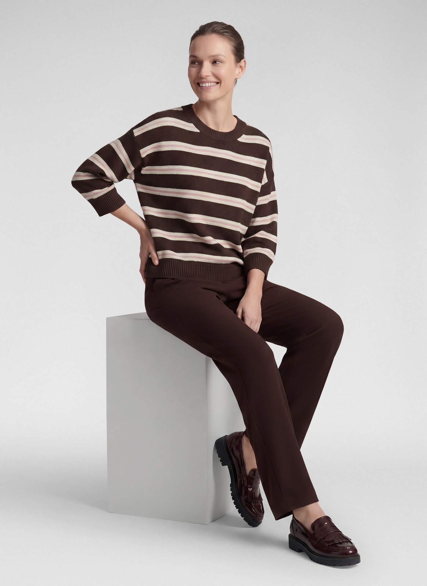 Rabe Strickpullover mit Streifen Muster