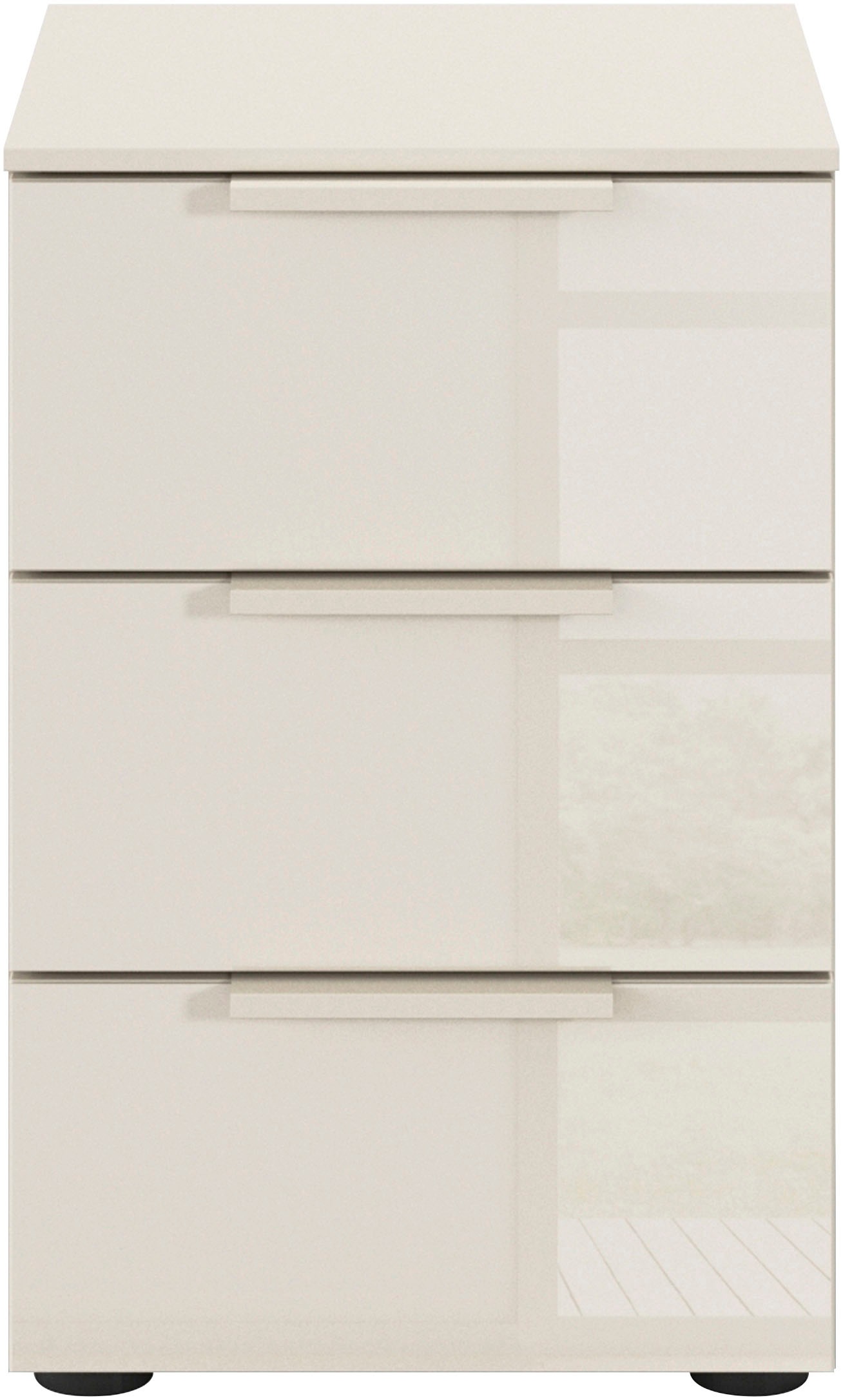 rauch Nachtkommode »Nachttisch Nachtschrank Nachtkonsole FLIPP mit Glasfront« Breite 40 cm,  mit 3 Schubladen und Soft-Close-Funktion sowie Glasfront