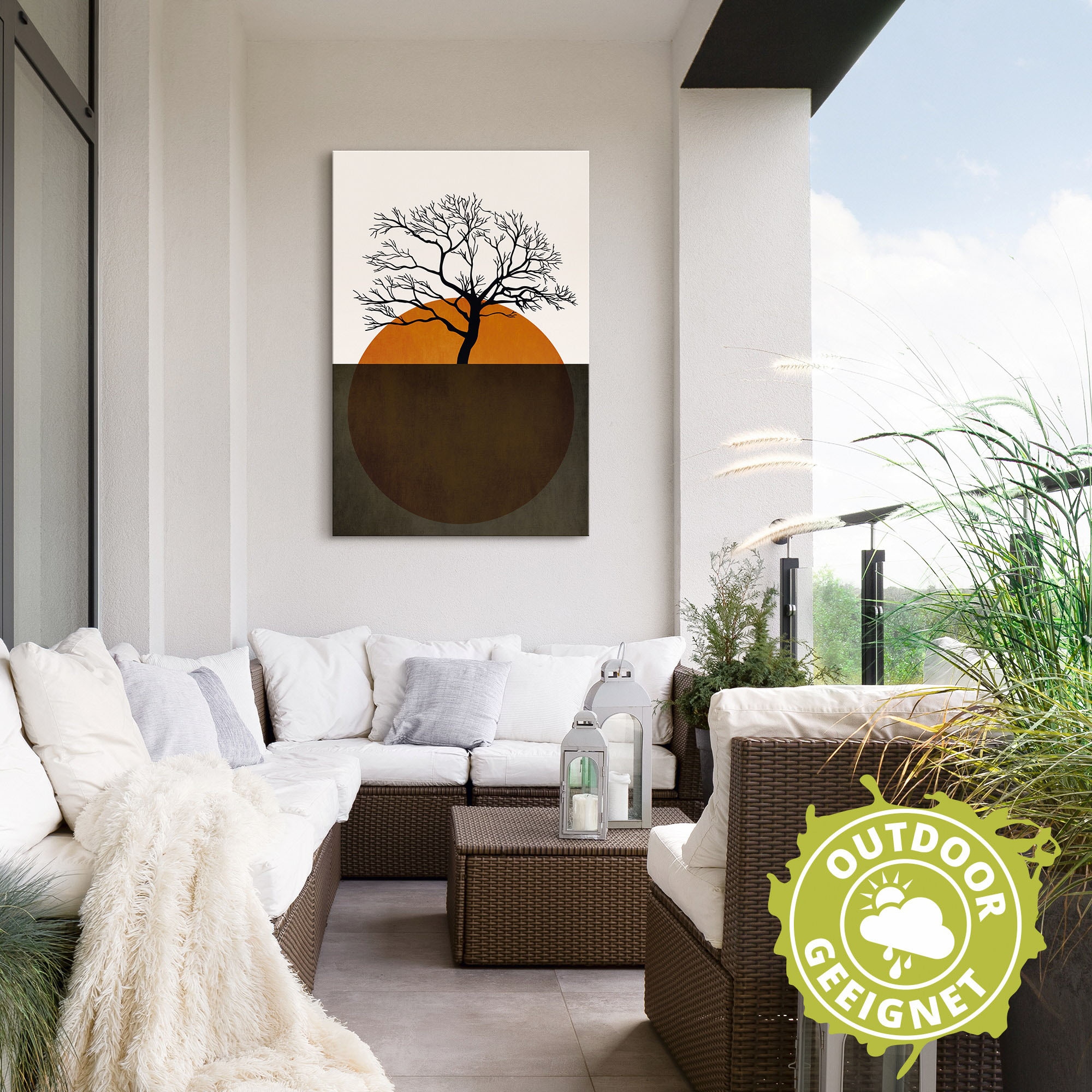 Artland Alu-Dibond-Druck »Sonniger Tag der Stille«, Baumbilder, (1 St.), für Innen- und Außenbereich geeignet, Outdoorbild