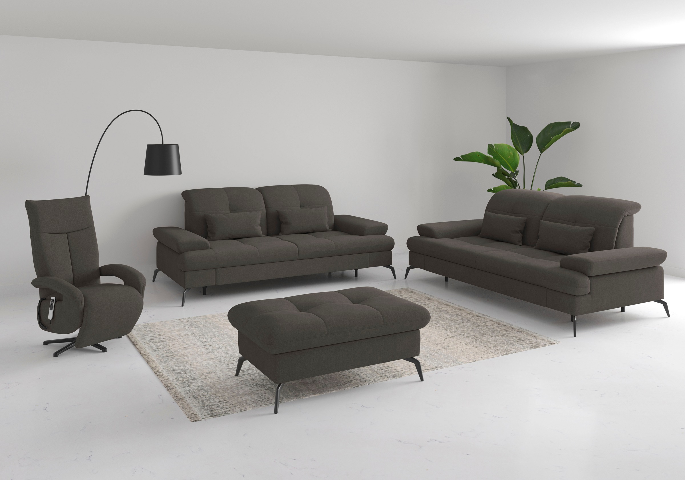 sit&more 3-Sitzer »Amica, inkl. Sitztiefenverstellung und Armteilverstellung«, wahlweise mit Kopfteilverstellung und Bettfunktion