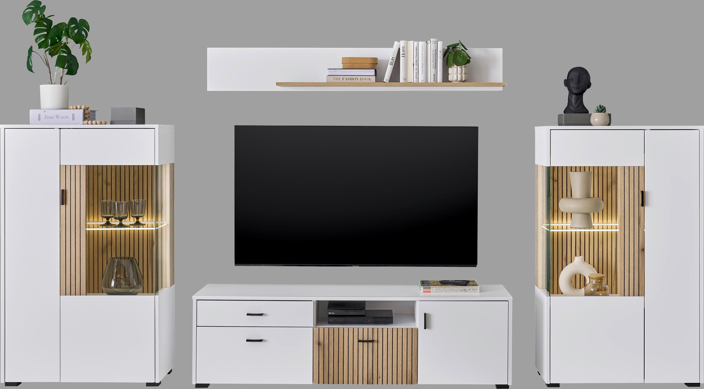 INOSIGN Wohnwand "Hudson, moderne Anbauwand, Wohnzimmer-Set, Komplettset" S günstig online kaufen