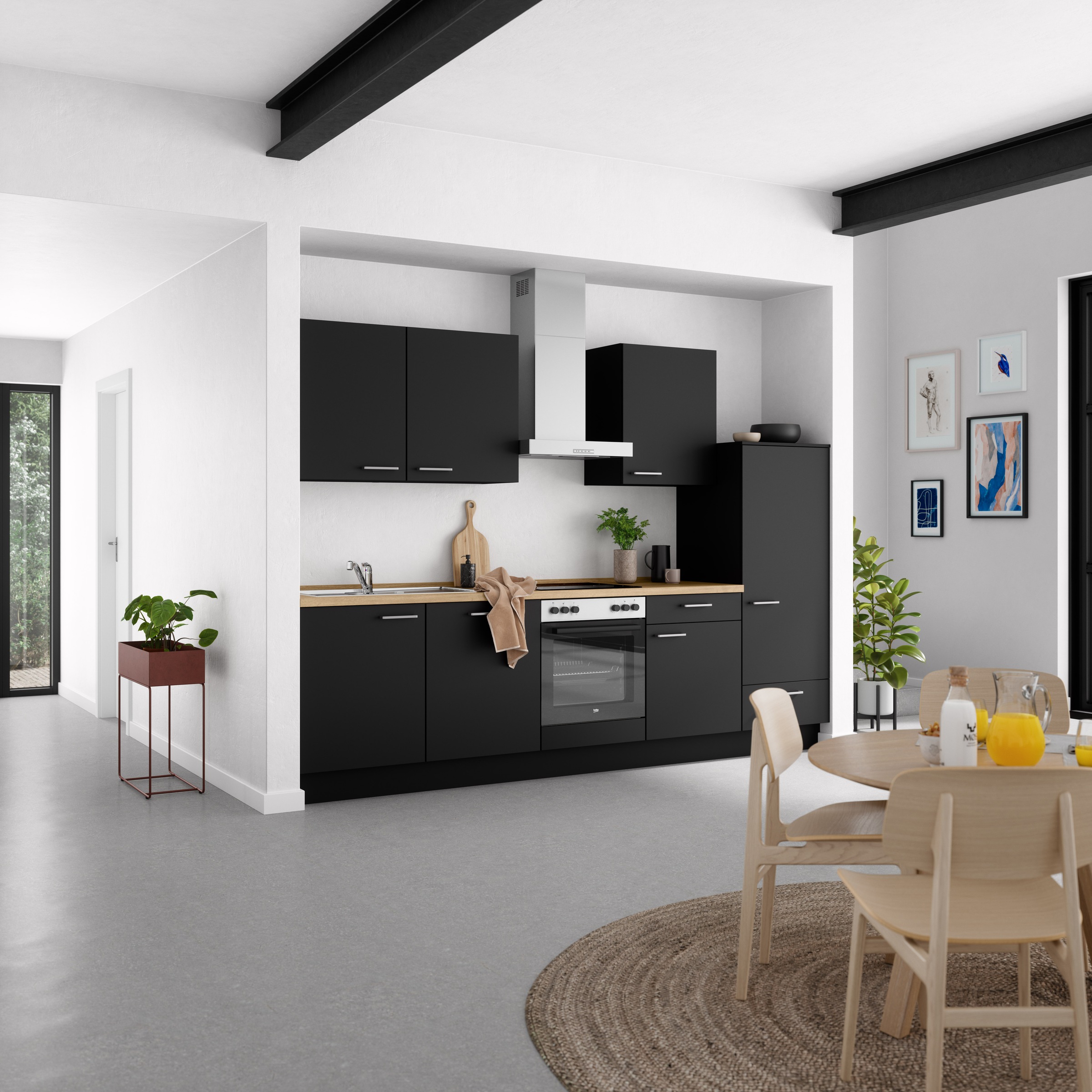nobilia® Küchenzeile »"Touch I"«, vormontiert, Ausrichtung wählbar, Breite 300 cm, wahlw. mit E-Geräten