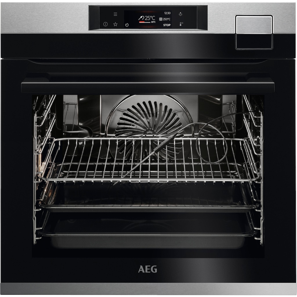 AEG Einbaubackofen »BSE79228BM«, 9000, BSE79228BM, mit Vollauszug, Steam Clean