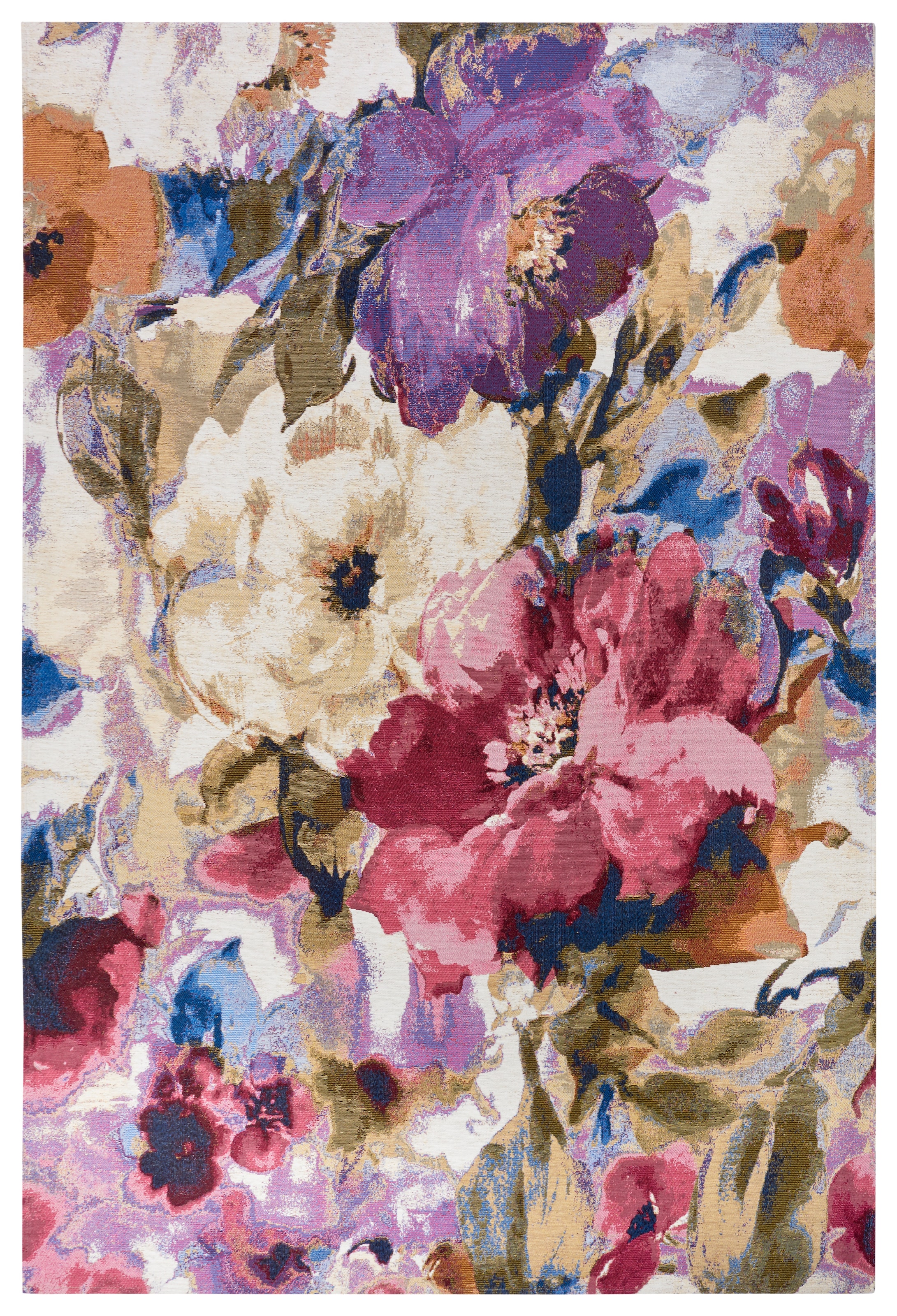 HANSE Home Teppich »Atika«, rechteckig, 5 mm Höhe, Floral, Kurzflor, pflegeleicht, Anti-Slip, Glanz, Wohnzimmer
