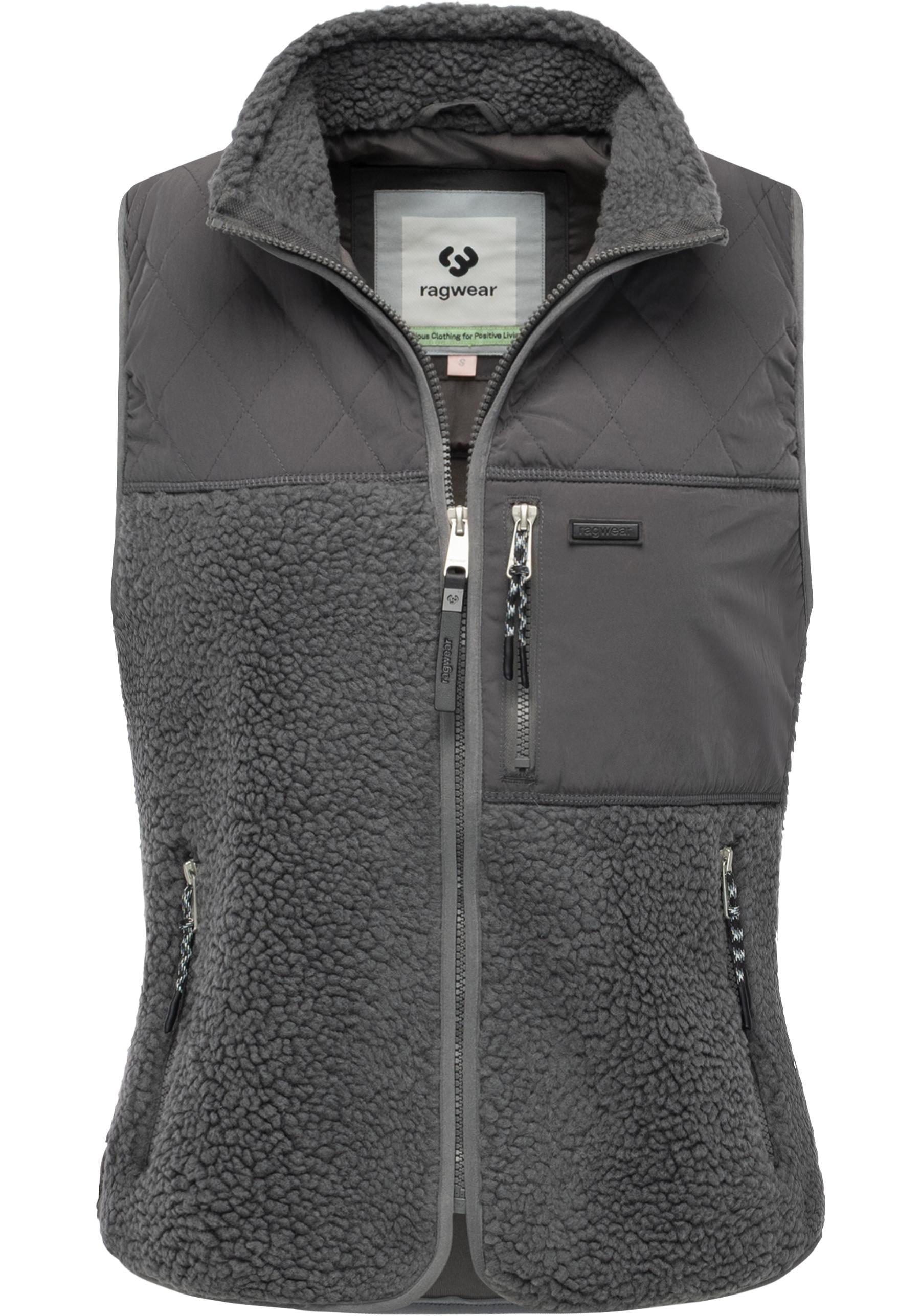 Ragwear Plüschweste »Junkin Bonded«, warme Damen Weste aus Materialmix mit Teddy-Fleece