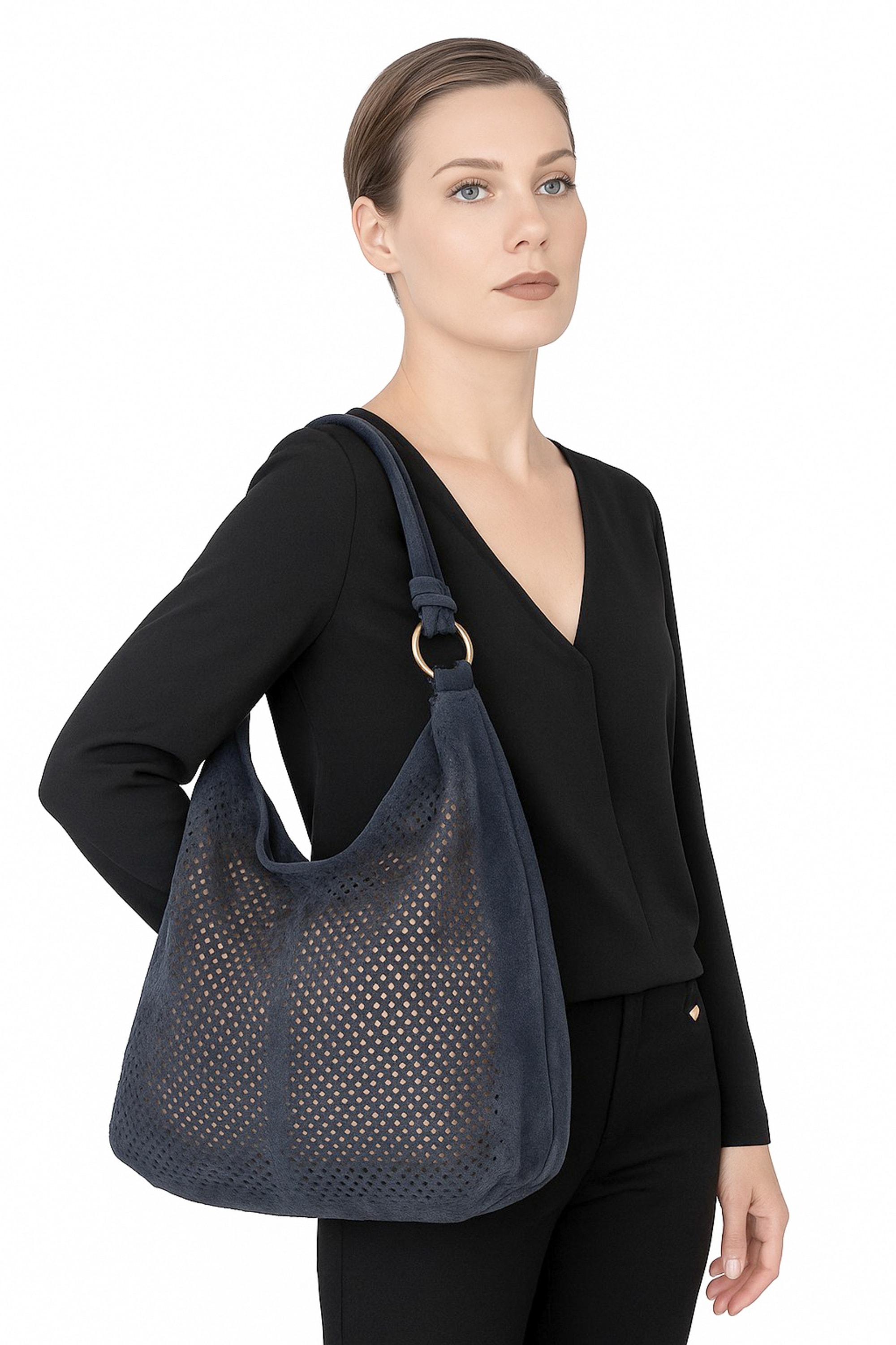 COLLEZIONE ALESSANDRO 1100000002199 "Midnight Luxe" aus Leder mit Laser-Lochung