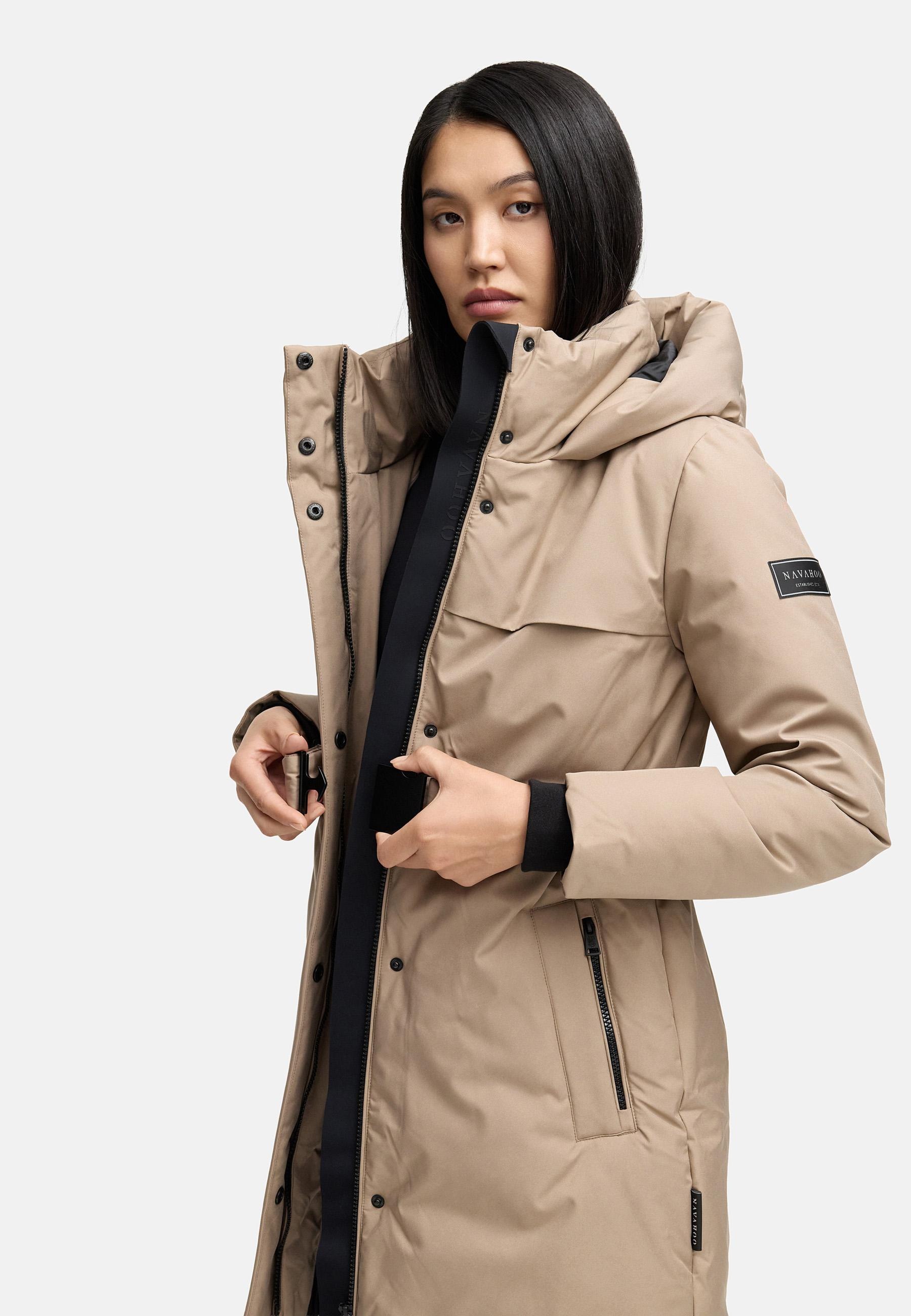 Navahoo Wintermantel »Gipfelspass XIV« Warmer Winterparka mit Taillengürtel