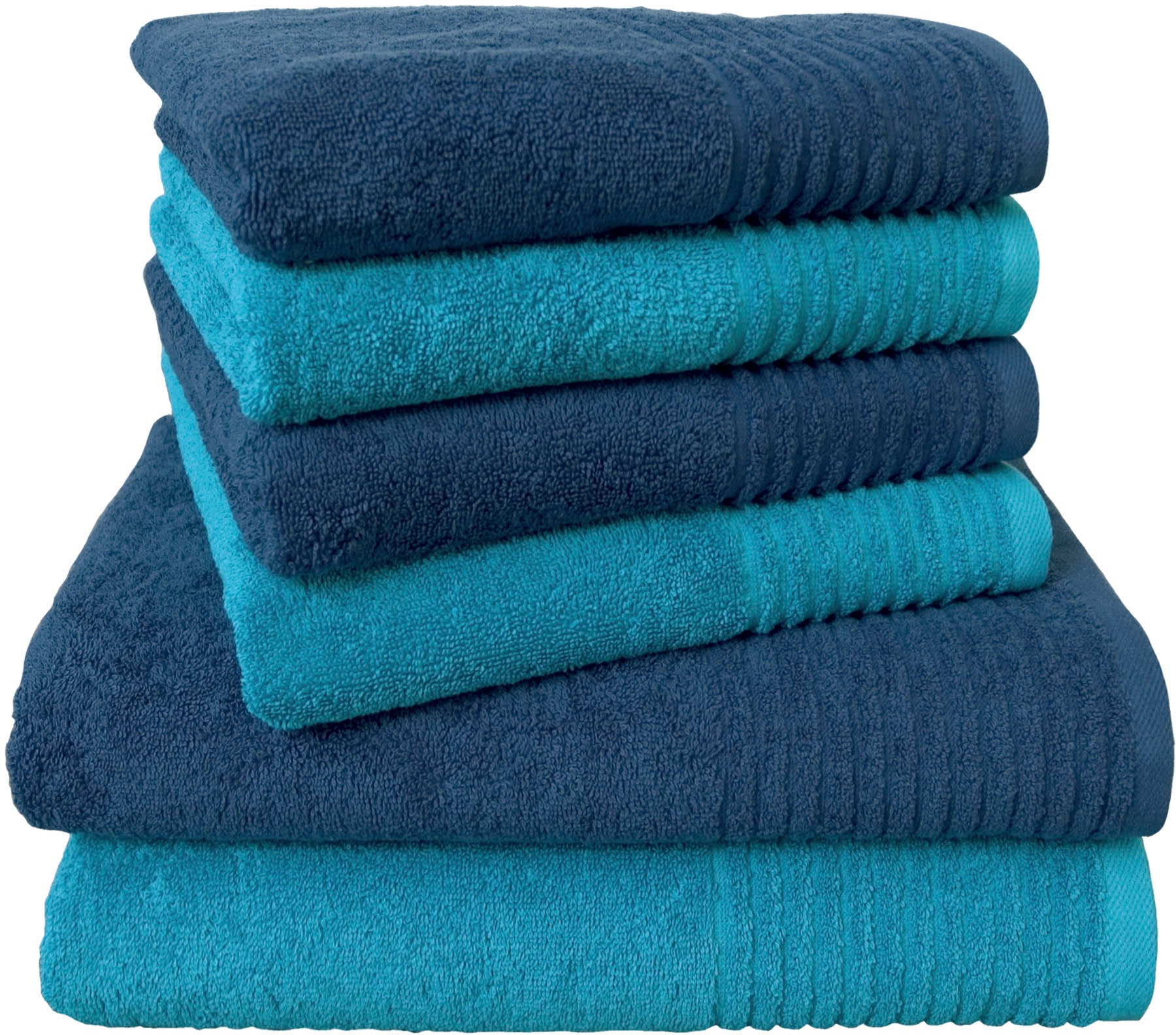 Dyckhoff Handtuch Set "Brillant" Set 6 Stk. Walkfrottee mit Streifenbordüre günstig online kaufen