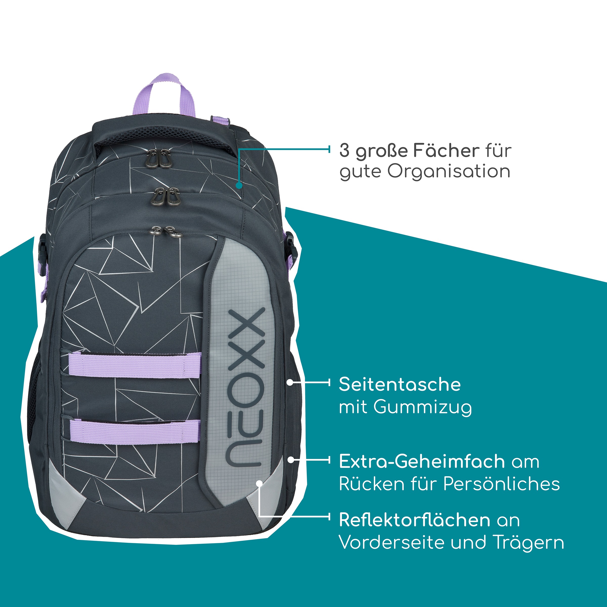 neoxx Schulrucksack »Active Pro, Crystal Spark«