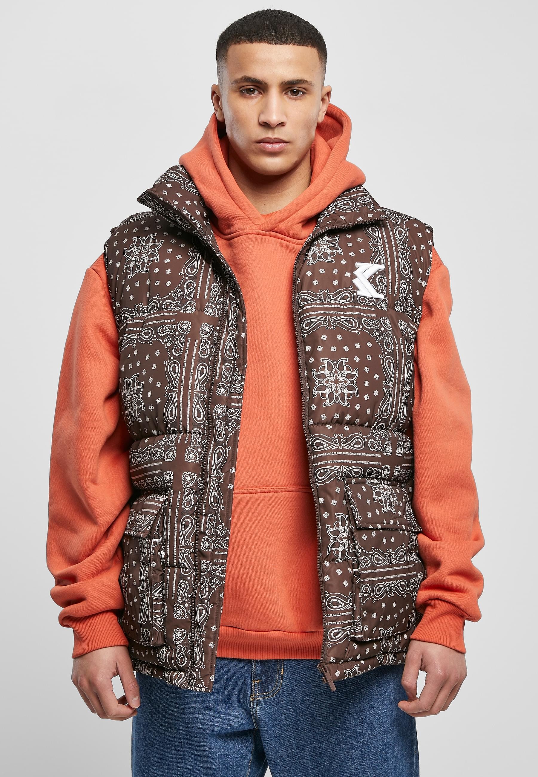 Karl Kani Jerseyweste »Karl Kani Herren KM224-061-1KK OG Paisely Puffer Vest«, (1 tlg.)