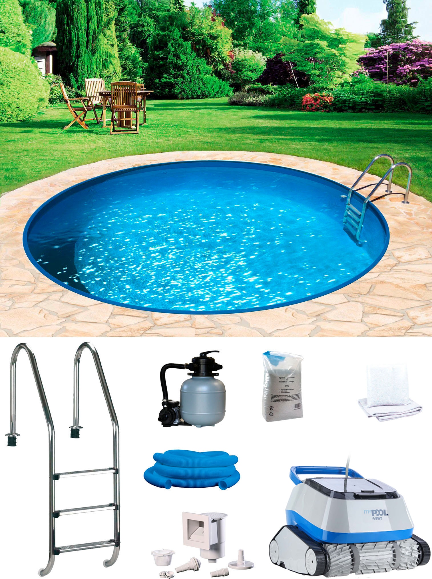 my POOL BWT Rundpool "POWER" inkl. Poolroboter POWER ONE4ALL günstig online kaufen