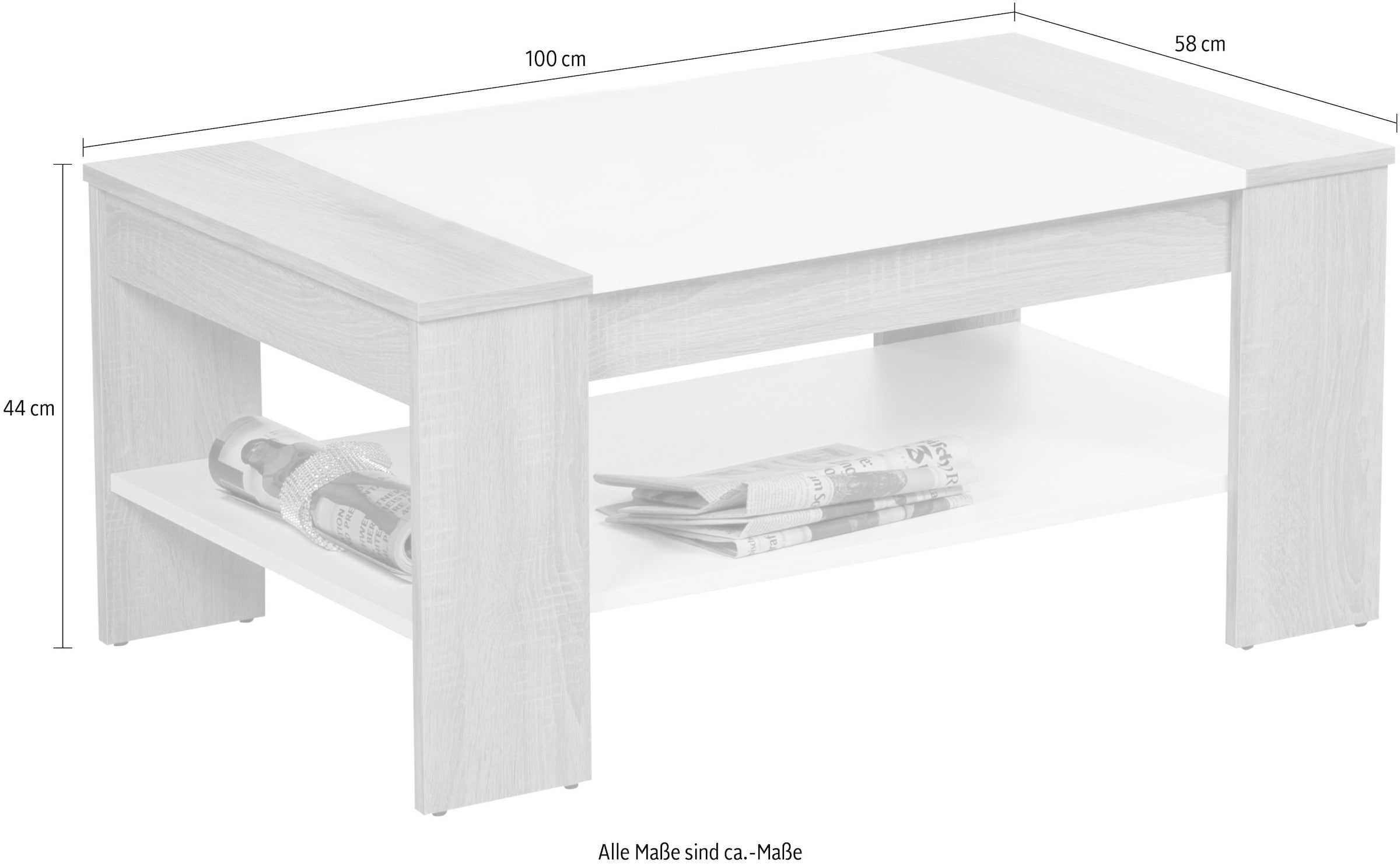 HBZ Couchtisch »Finley Plus, TOPSELLER!«, (Couchtisch), mit Schubkasten, Tisch in 2 Farbausfürungen