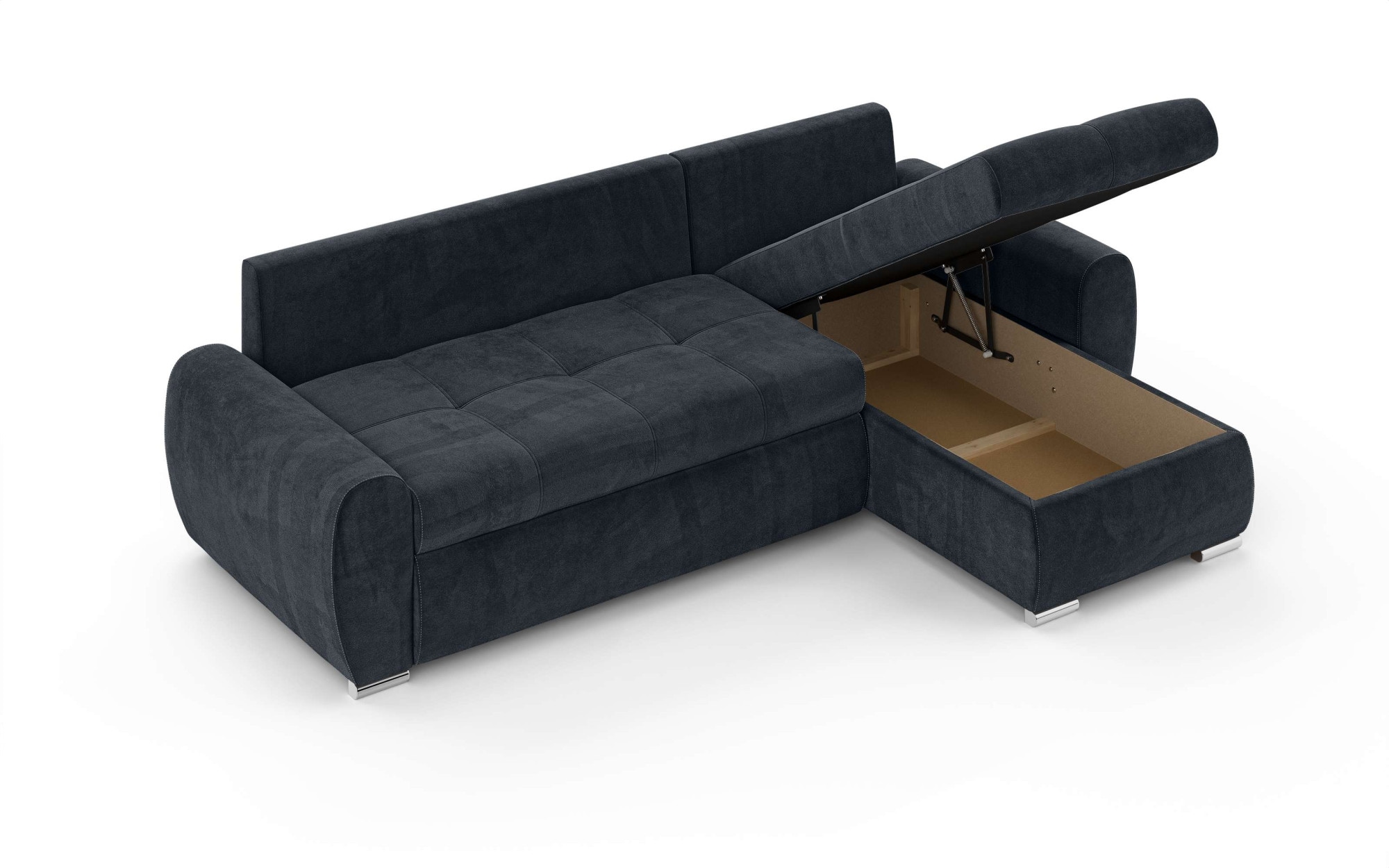 INOSIGN Ecksofa »HAVERHILL Schlafsofa mit Bettkasten, Maße B/H/T: 237/89/166 cm«, L-Form mit Recamiere links oder rechts bestellbar, Wellenunterfederung