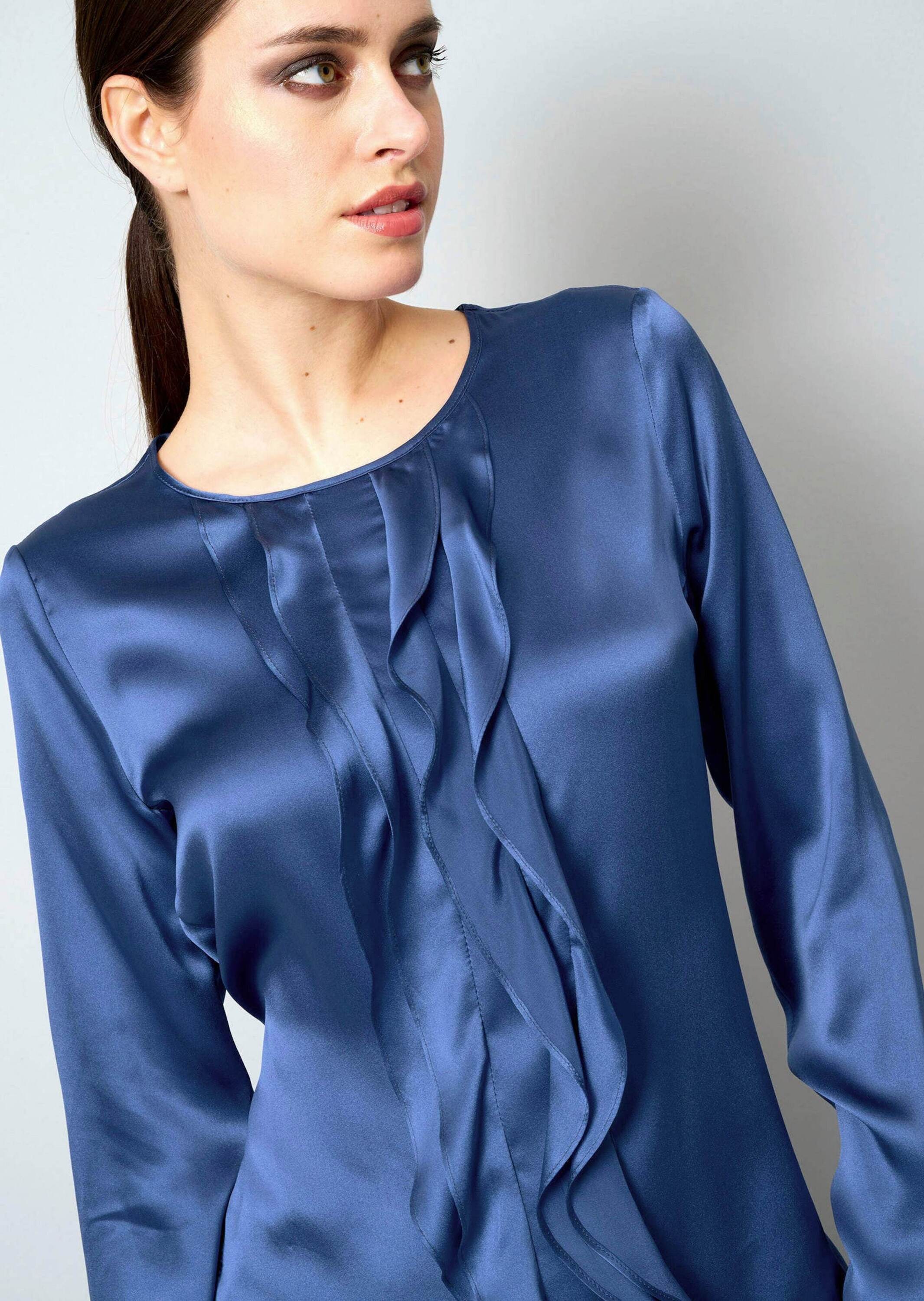 Alba Moda Langarmbluse »Seidenbluse Seidenbluse mit Volants«