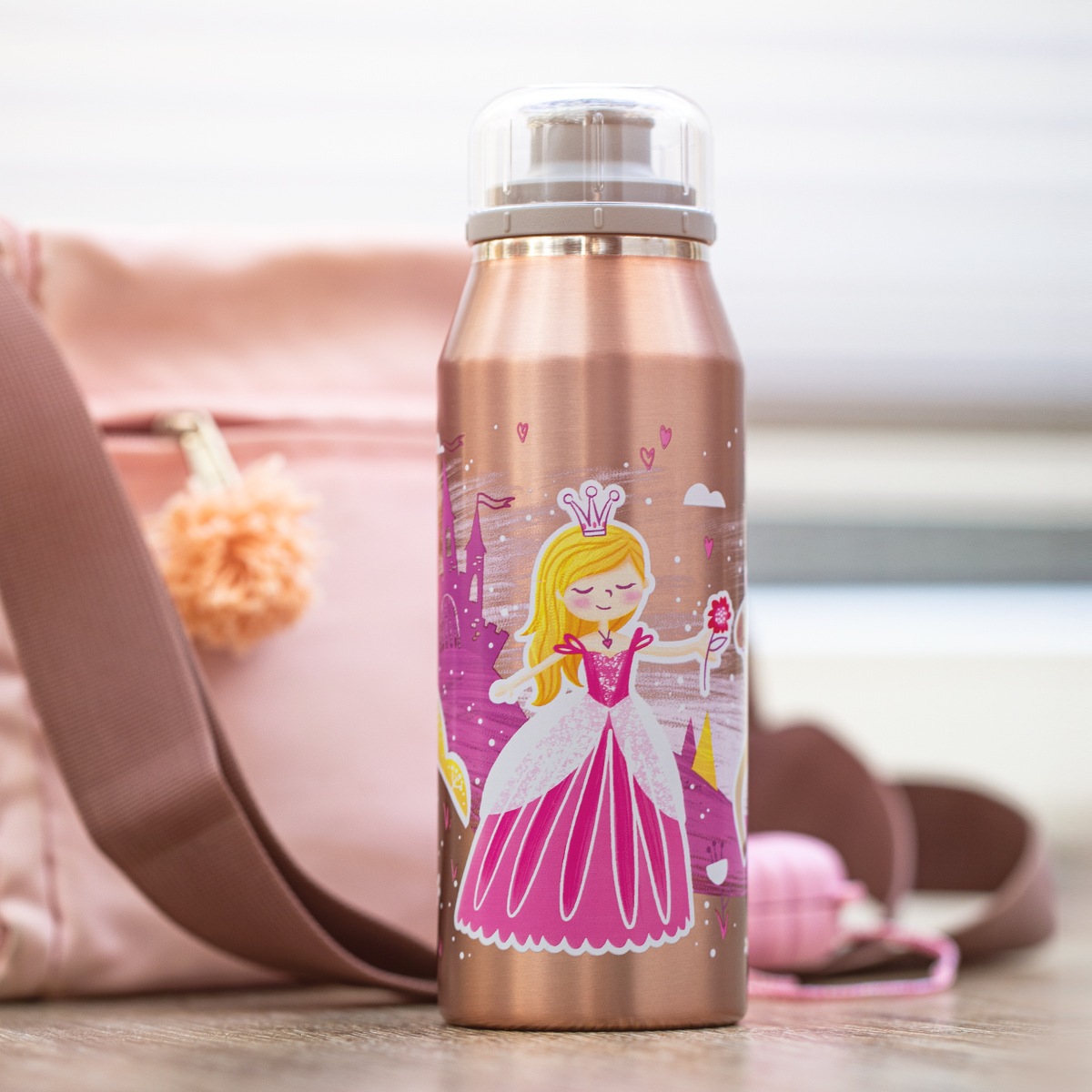 Alfi Isolierflasche »KIDS ISO BOTTLE, Edelstahlkörper, spülmaschinenfest«, (1 tlg.), 12h heiß & 24h kalt, Trinköffnung mit konsistentem Trinkfluss