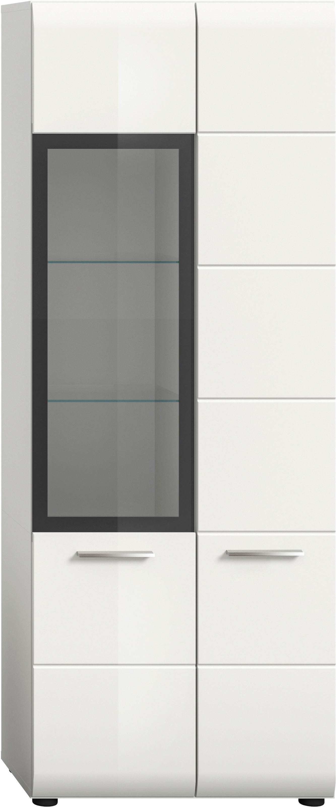 INOSIGN Vitrine »FLORENZ, Höhe: 160 cm, hochwertige MDF-Front, Glastür, Glasböden« 1 Stk. tlg. Vitrine, Vitrine weiß, Vitrinenschrank, Wohnzimmervitrine, Wohnzimmer